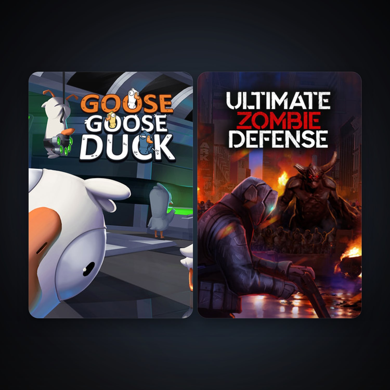 Ultimate Zombie Defense + Goose Goose Duck, 14 games, clean — HabibiAccounts