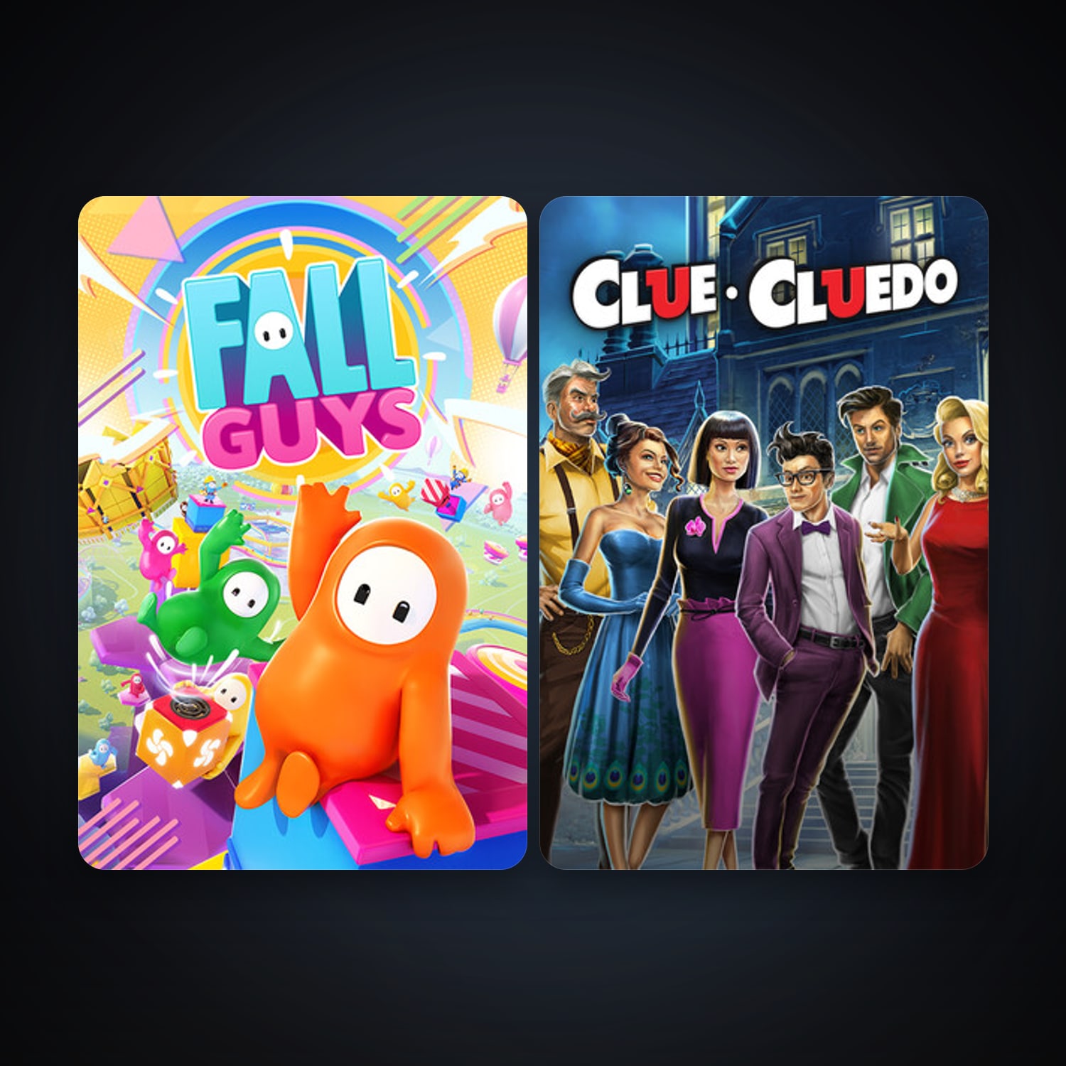 Clue/Cluedo: The Classic Mystery Game + Fall Guys, 2 games, clean — HabibiAccounts