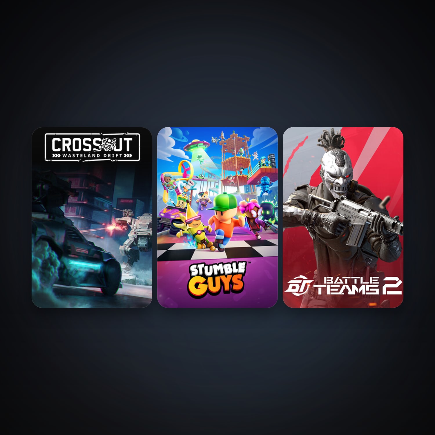 Crossout + Stumble Guys, 5 games, clean — HabibiAccounts