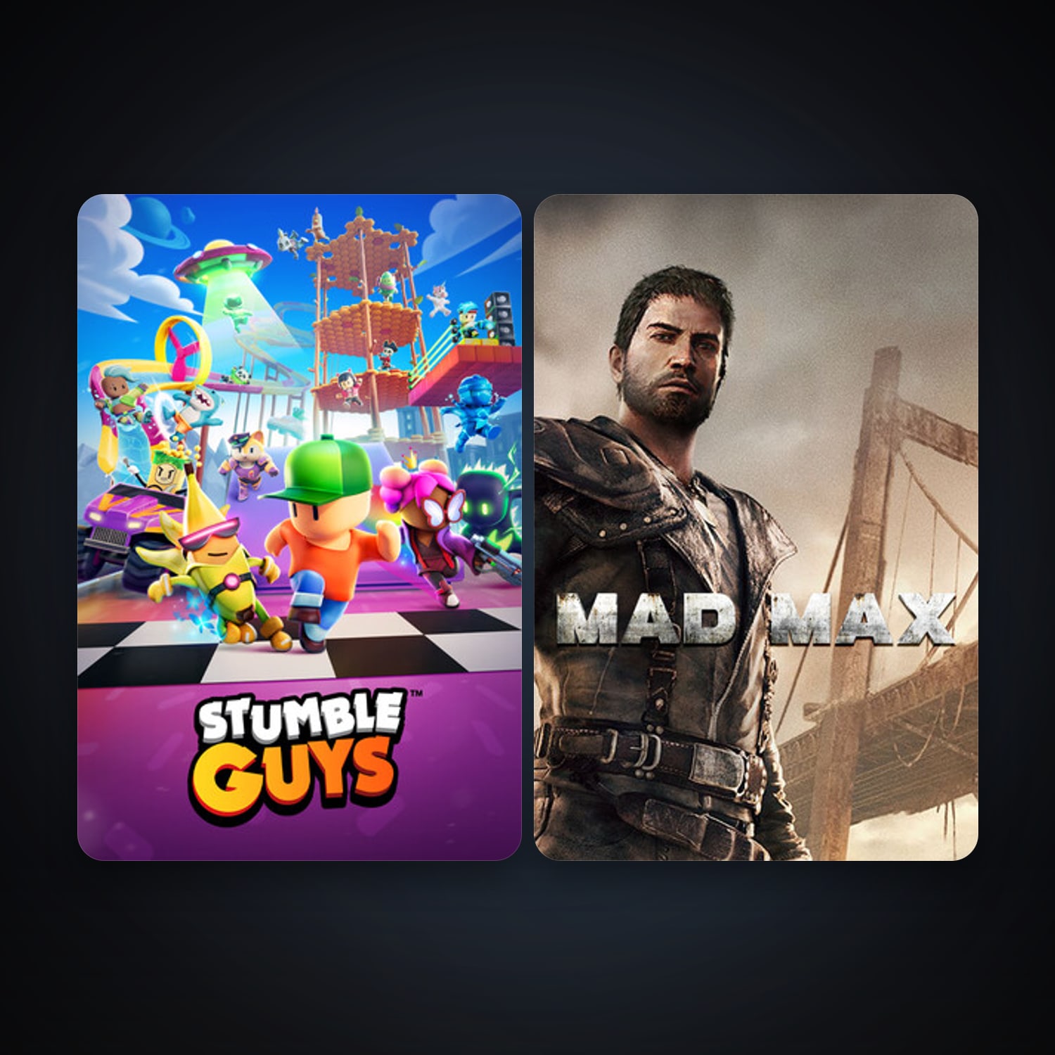 Mad Max + Stumble Guys, 5 games, clean — HabibiAccounts