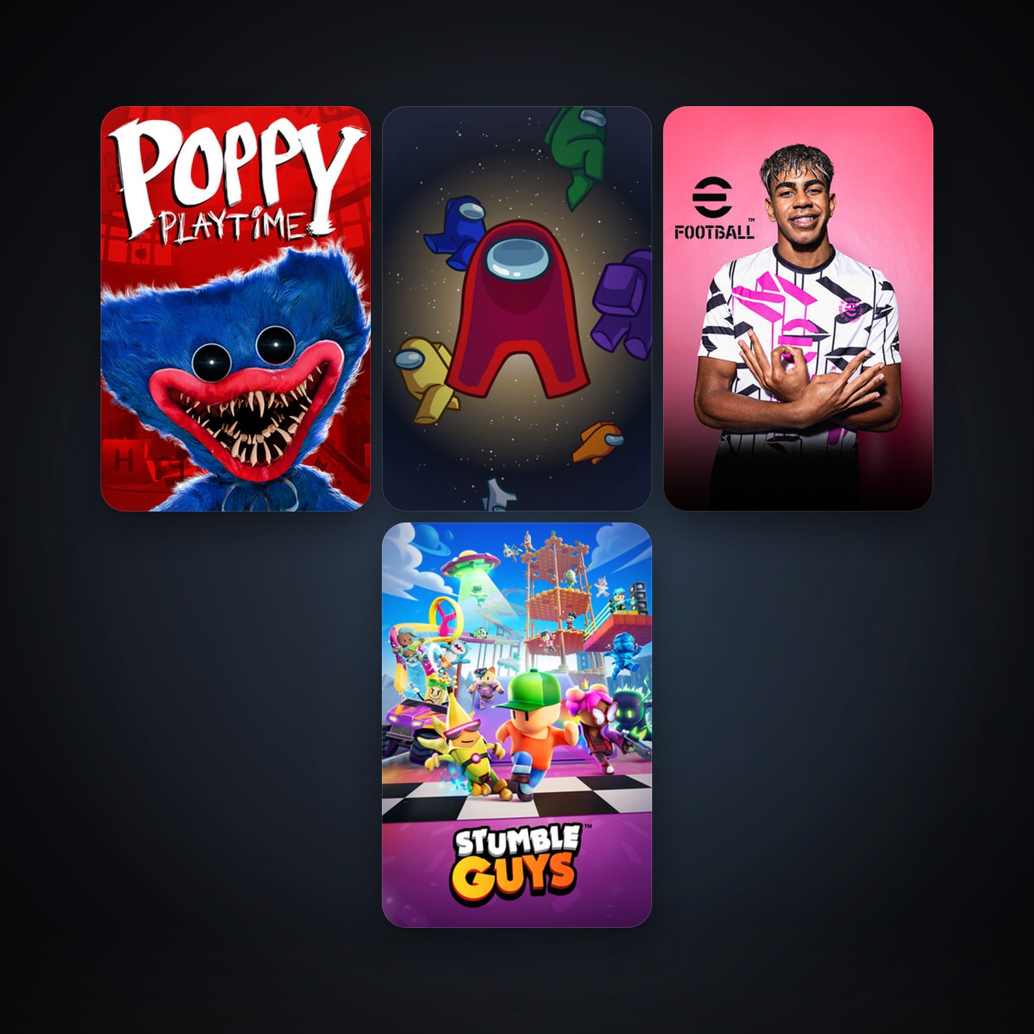 Among Us + eFootball 2024, 6 games, clean — HabibiAccounts