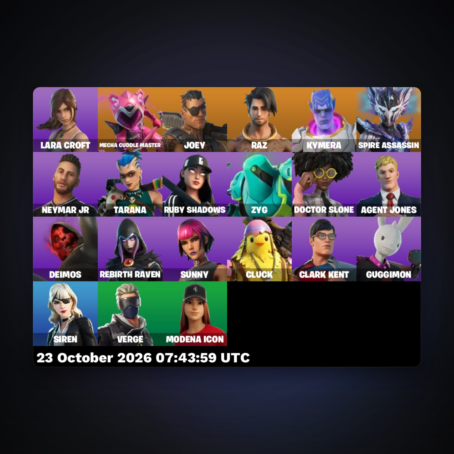 حساب فورتنايت Mecha Cuddle Master وJoey، لوكر 21 سكن، 450 فيبوكس، لفل 345، 76 فوز — HabibiAccounts