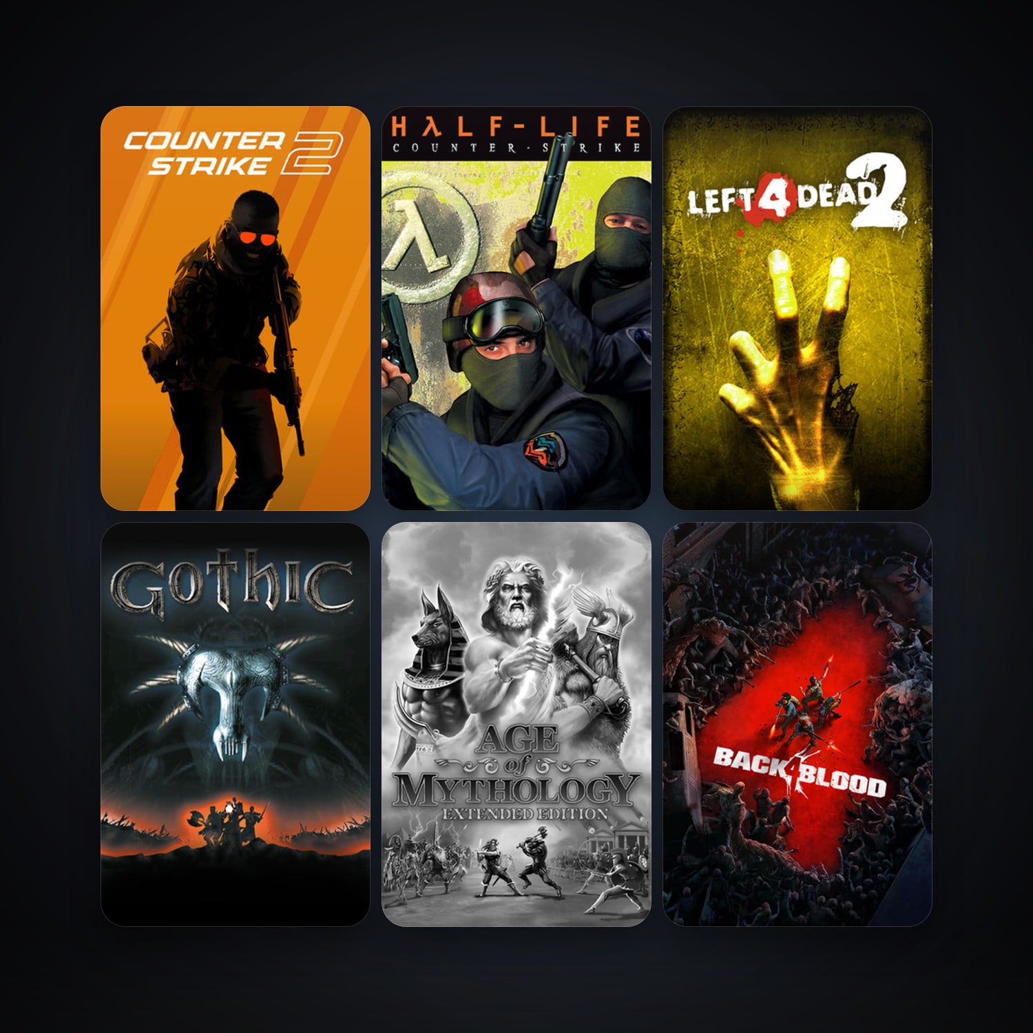 Counter-Strike + Left 4 Dead 2, 16 games, Steam 10, clean — HabibiAccounts