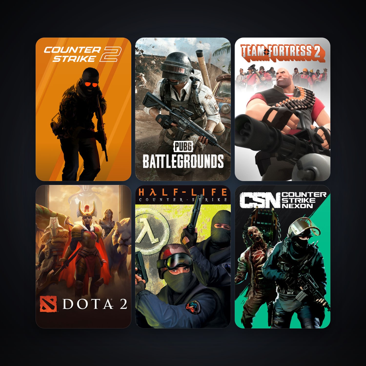 Counter-Strike + Team Fortress 2, 9 games, Steam 10, clean — HabibiAccounts