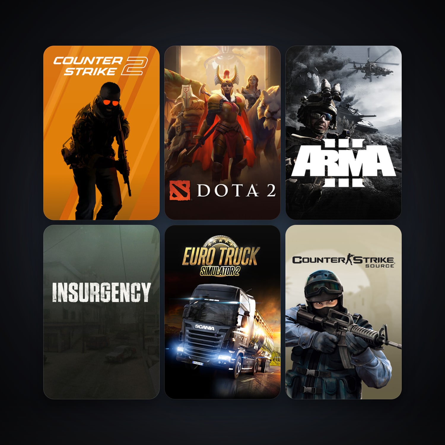 Counter-Strike: Source + Dota 2, 17 games, Steam 10, clean — HabibiAccounts