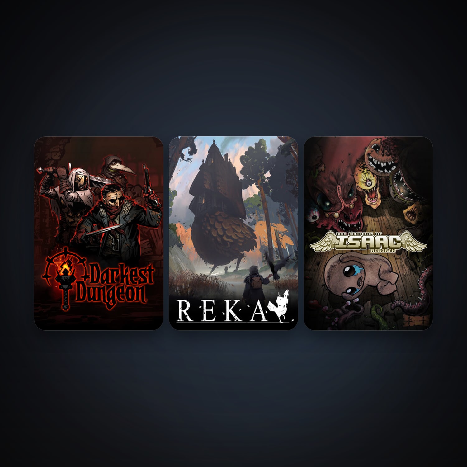 The Binding of Isaac: Rebirth + Darkest Dungeon, 3 games, clean — HabibiAccounts