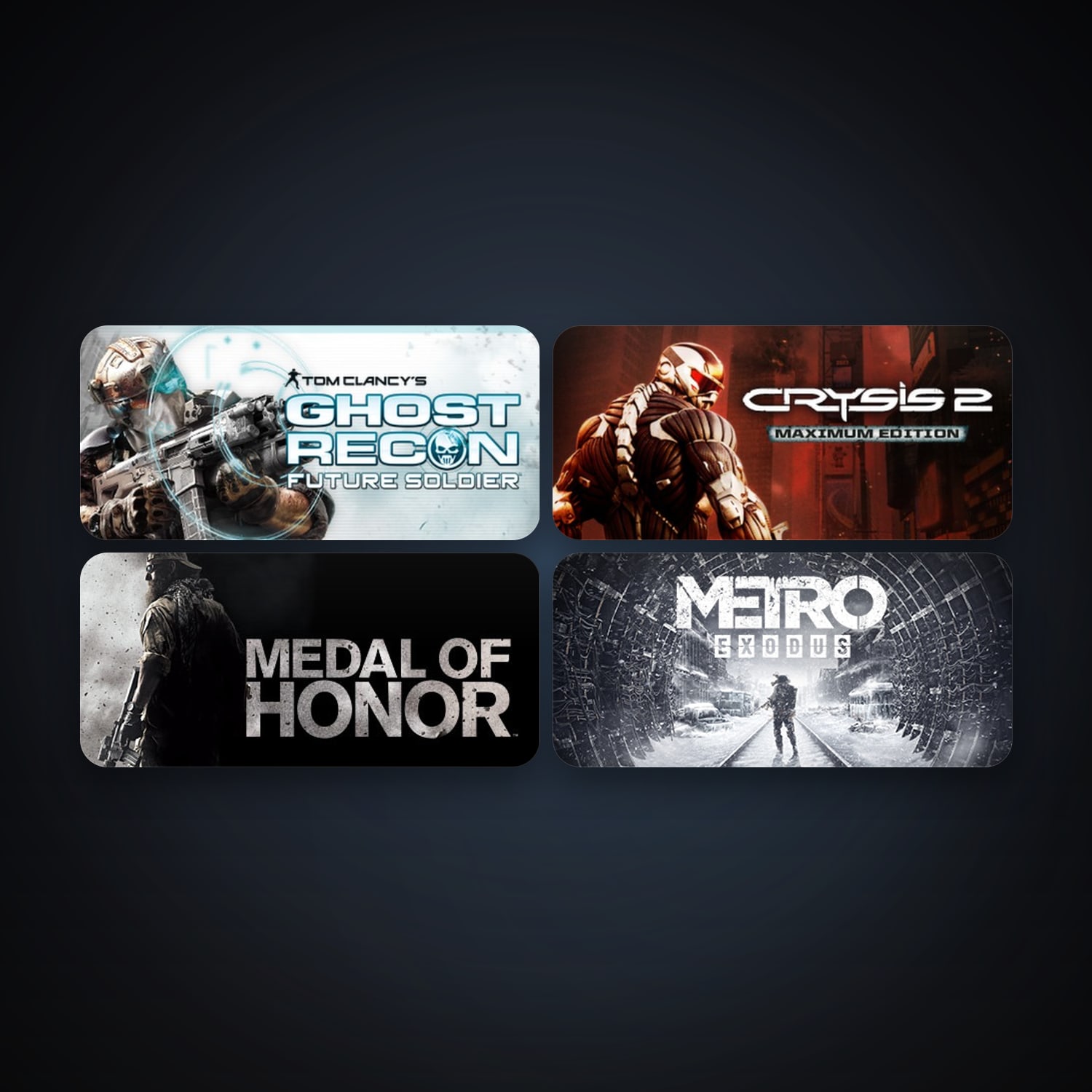 Medal of Honor + Crysis 2 - Maximum Edition, 7 games, clean — HabibiAccounts