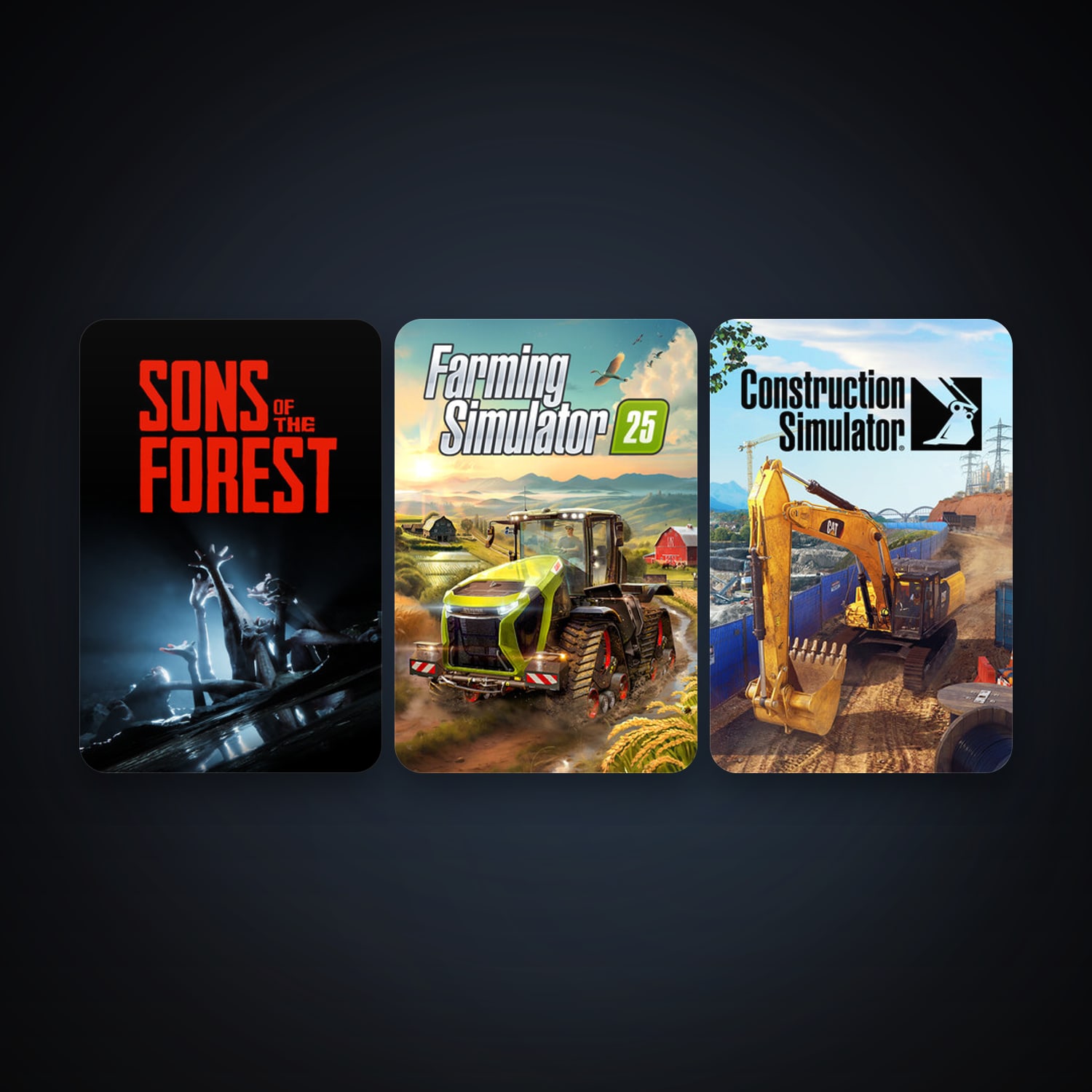 Construction Simulator + Sons Of The Forest, 6 games, clean — HabibiAccounts