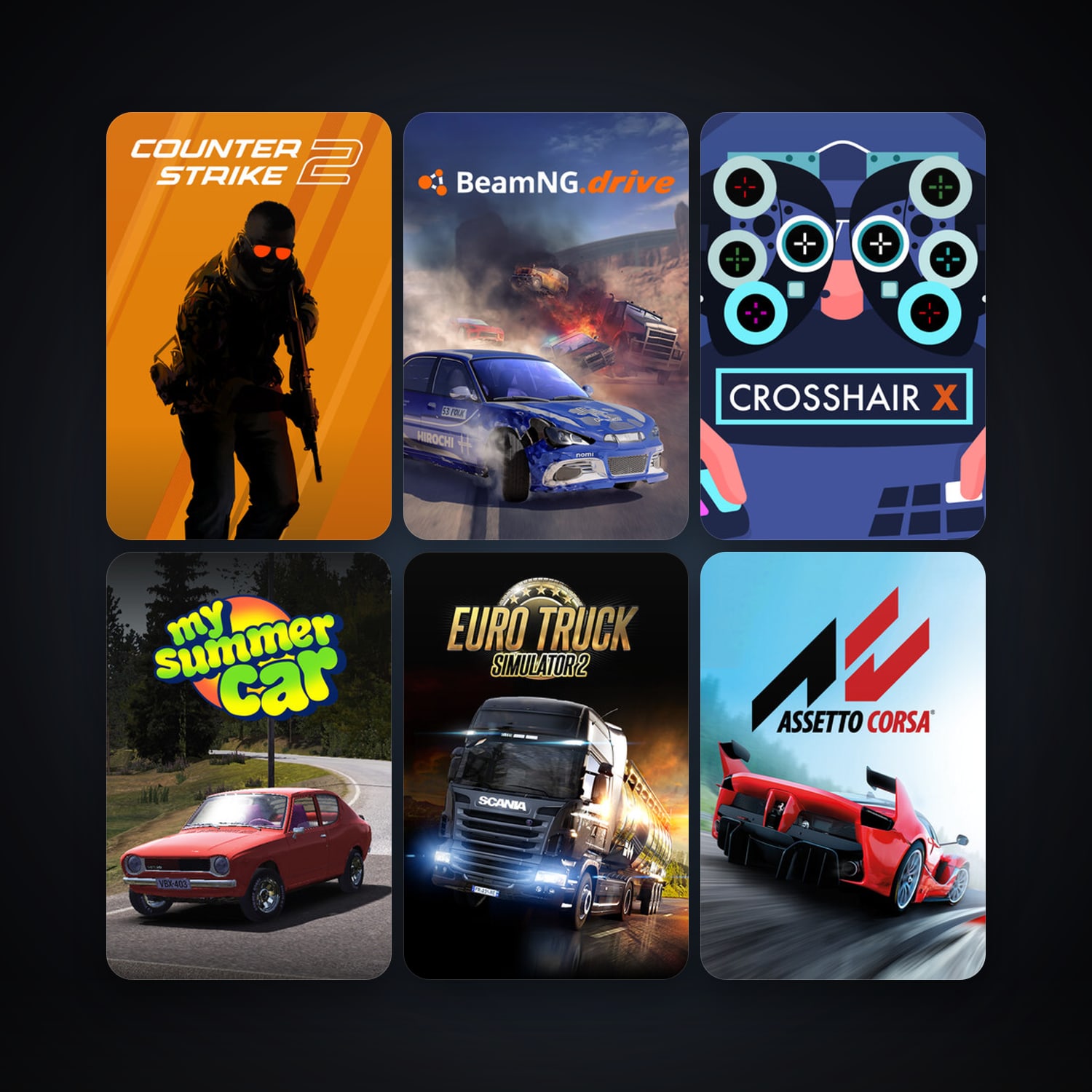CS2 Prime + Euro Truck Simulator 2, 58 games, clean — HabibiAccounts
