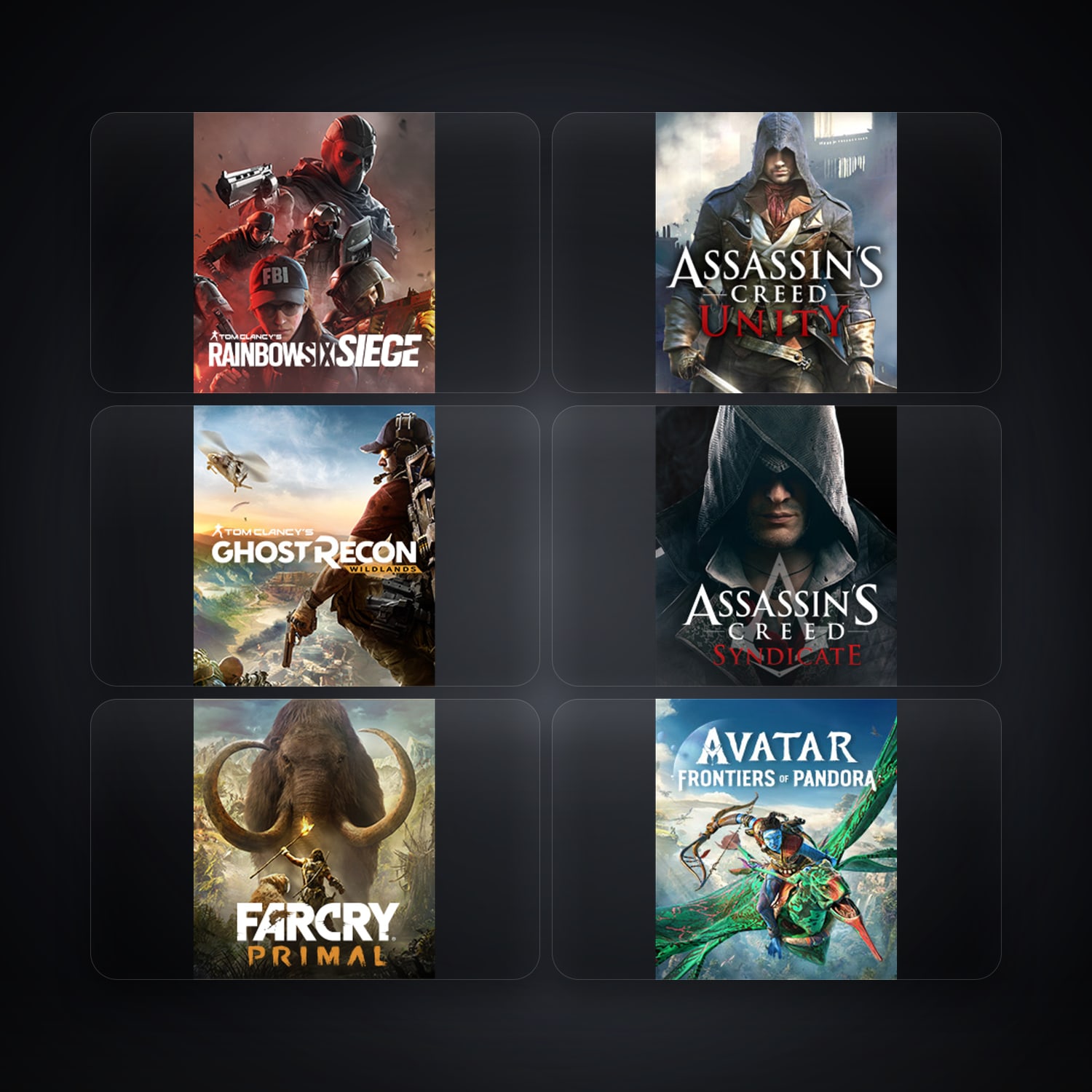 Ubisoft Tom Clancy's Rainbow Six Siege + Assassin's Creed Unity — ES — 13 games — HabibiAccounts