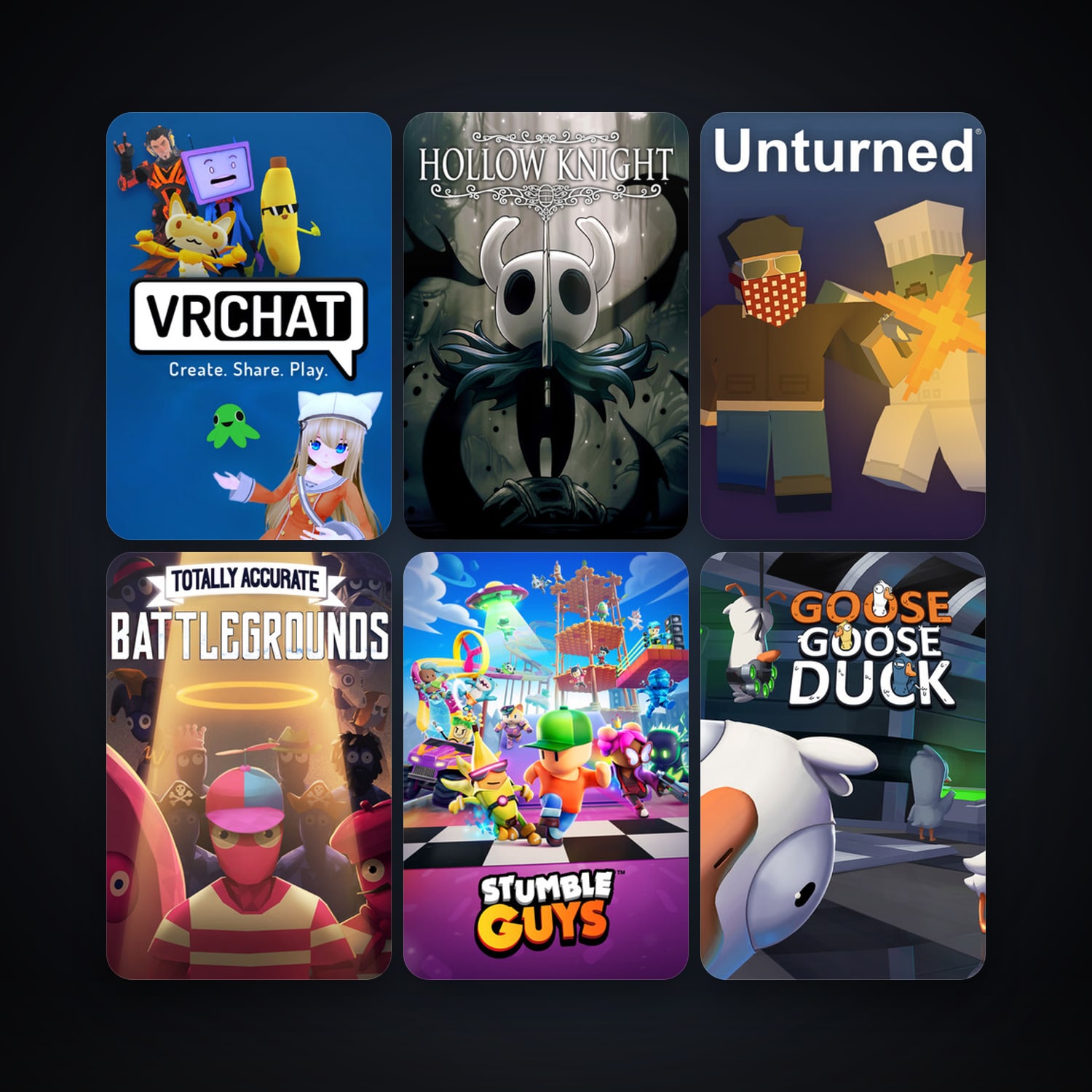 Unturned + Hollow Knight, 12 games, clean — HabibiAccounts