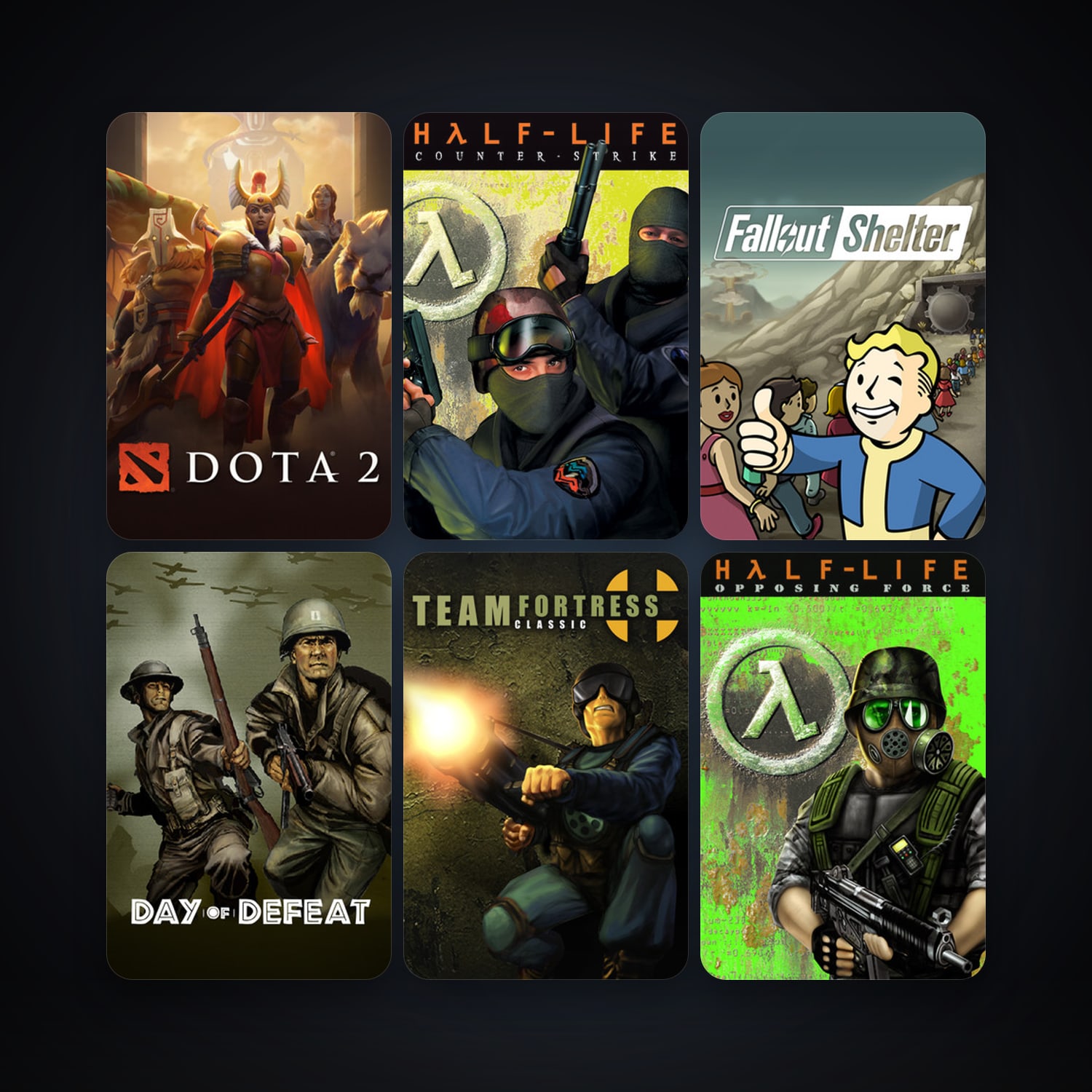 Counter-Strike + Team Fortress Classic, 13 games, Steam 11, clean — HabibiAccounts