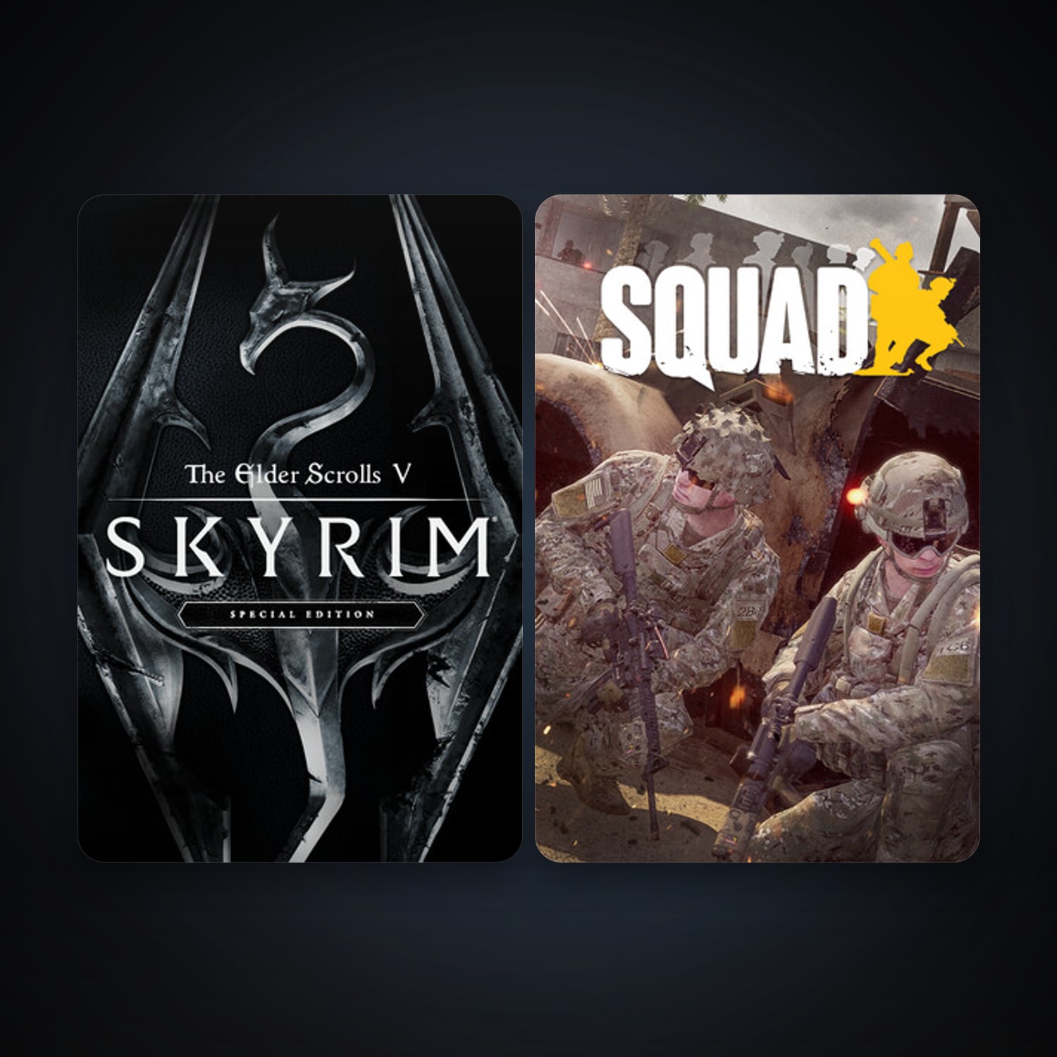 Squad + The Elder Scrolls V: Skyrim Special Edition, 8 games, clean — HabibiAccounts