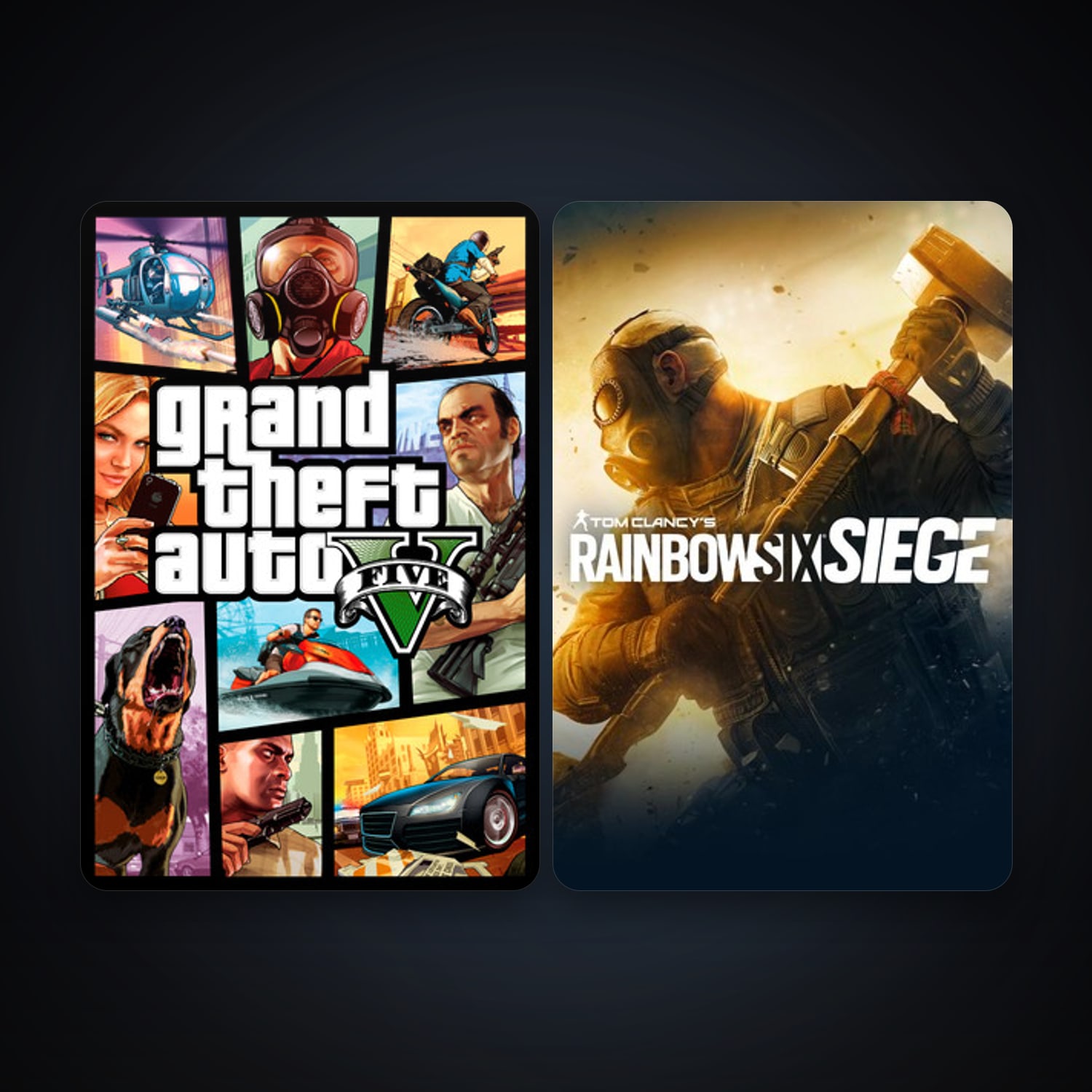 GTA V + Tom Clancy's Rainbow Six Siege, 3 games, clean — HabibiAccounts