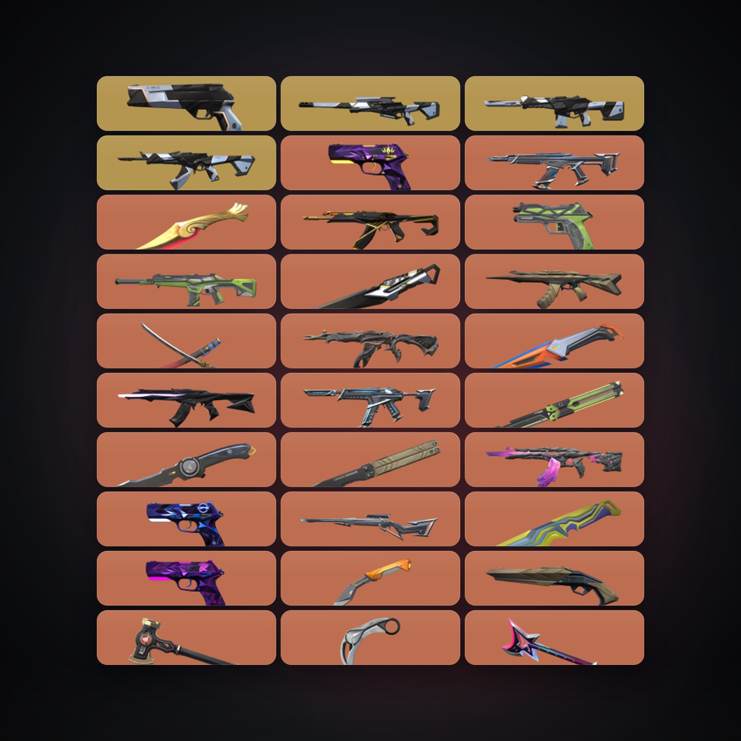 LA Ascendant 2 locker — 20 knives, 197 skins, lvl 384 — HabibiAccounts