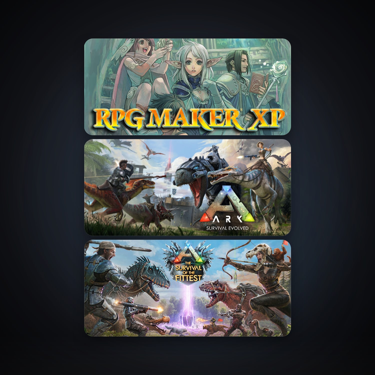 RPG Maker XP + ARK: Survival Evolved, 7 games, clean — HabibiAccounts