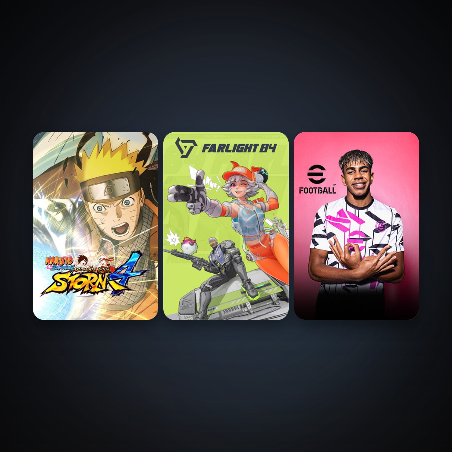NARUTO SHIPPUDEN: Ultimate Ninja STORM 4 + eFootball 2024, 4 games, clean — HabibiAccounts