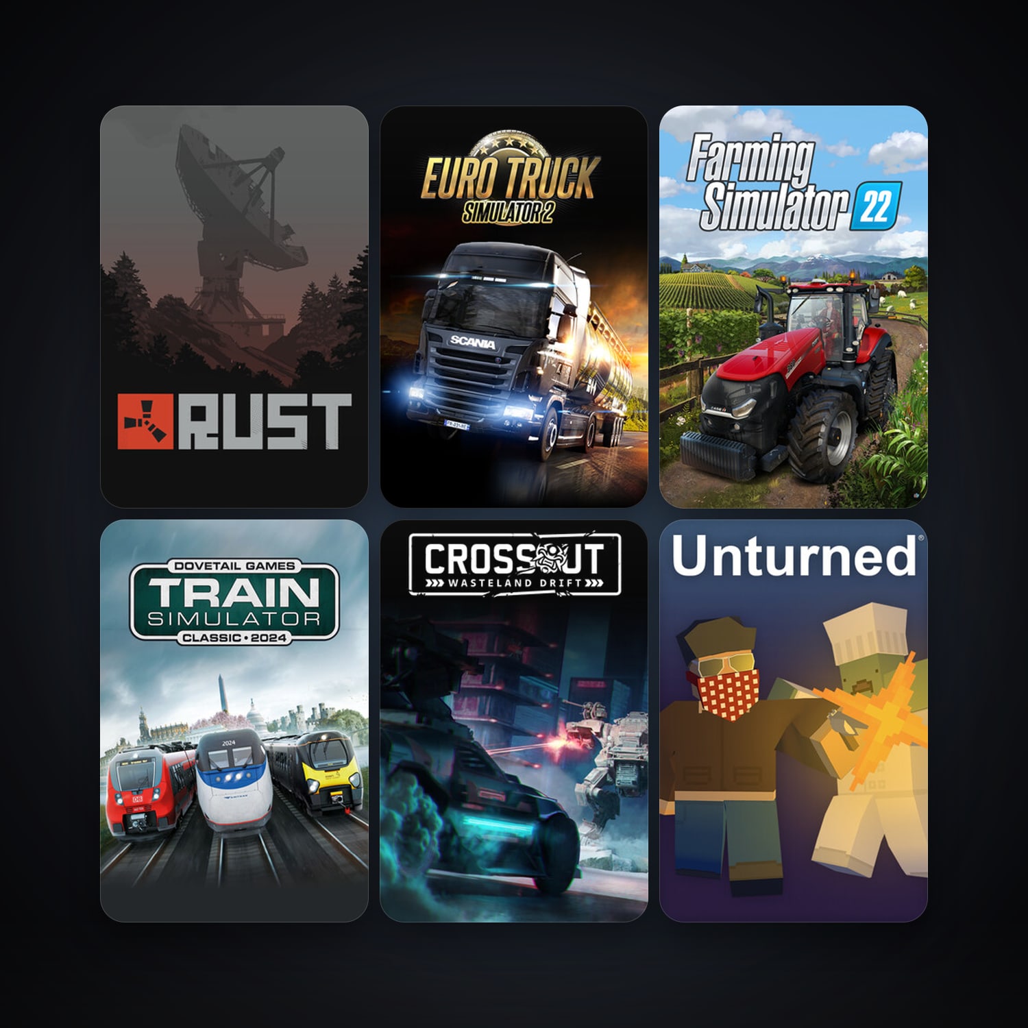 Train Simulator Classic + RaceRoom Racing Experience, 23 games, clean — HabibiAccounts
