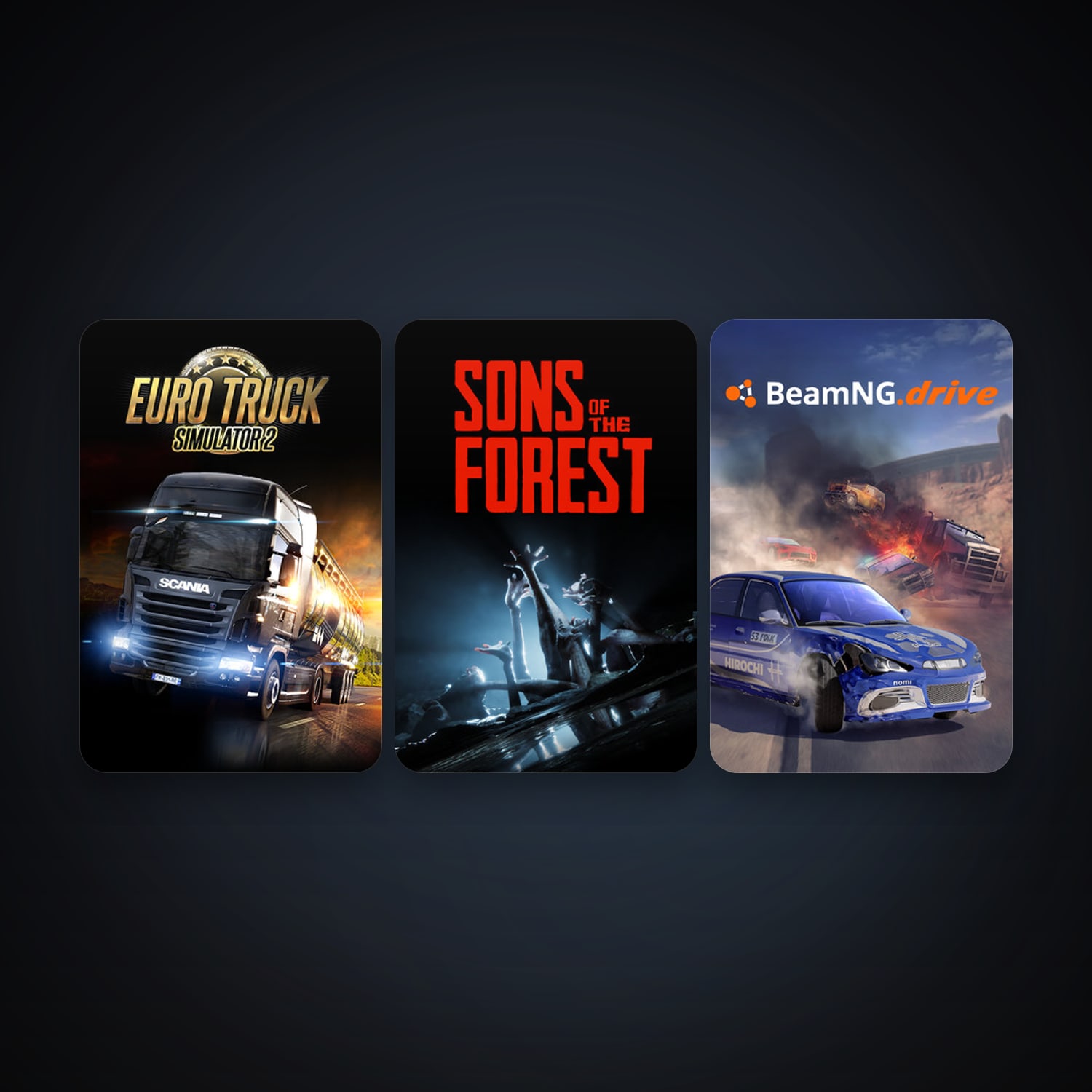 Euro Truck Simulator 2 + BeamNG.drive, 4 games, clean — HabibiAccounts