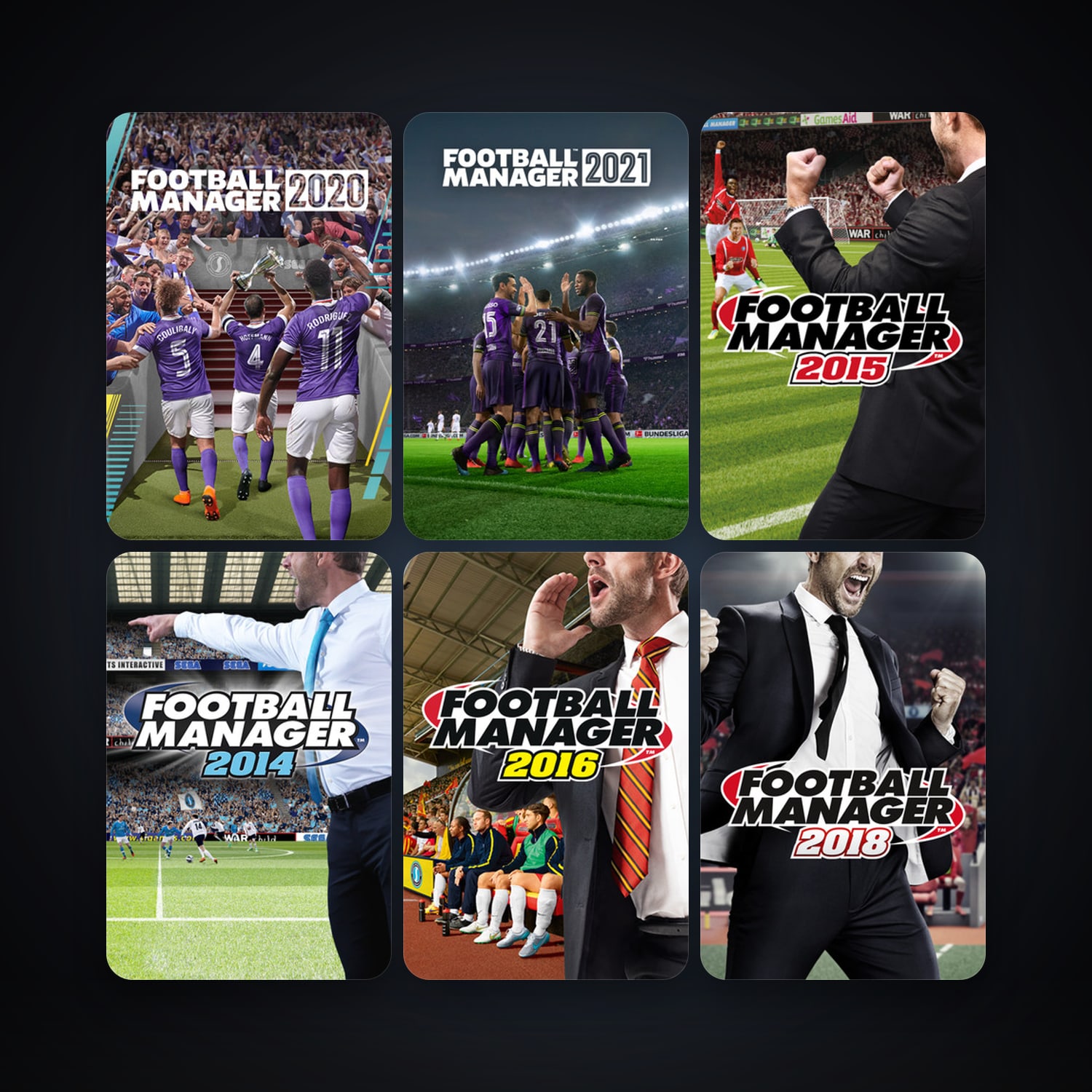Football Manager 2010 + Football Manager 2014, 21 games, Steam 10, clean — HabibiAccounts