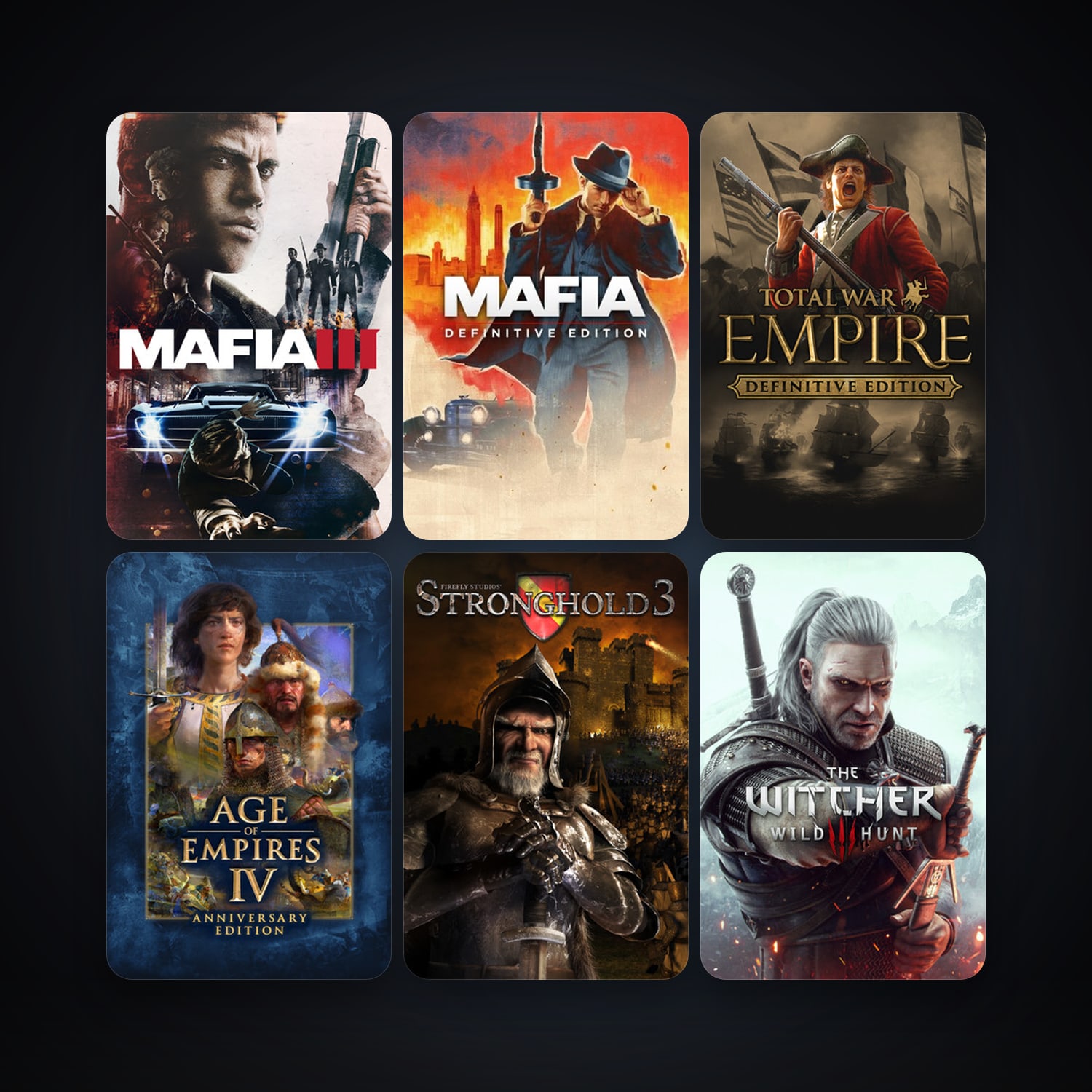 Empire: Total War + Stronghold HD, 8 games, Steam 10, clean — HabibiAccounts