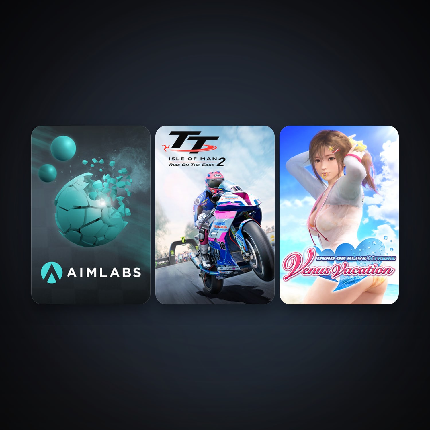 Aimlabs + DEAD OR ALIVE Xtreme Venus Vacation, 5 games, clean — HabibiAccounts
