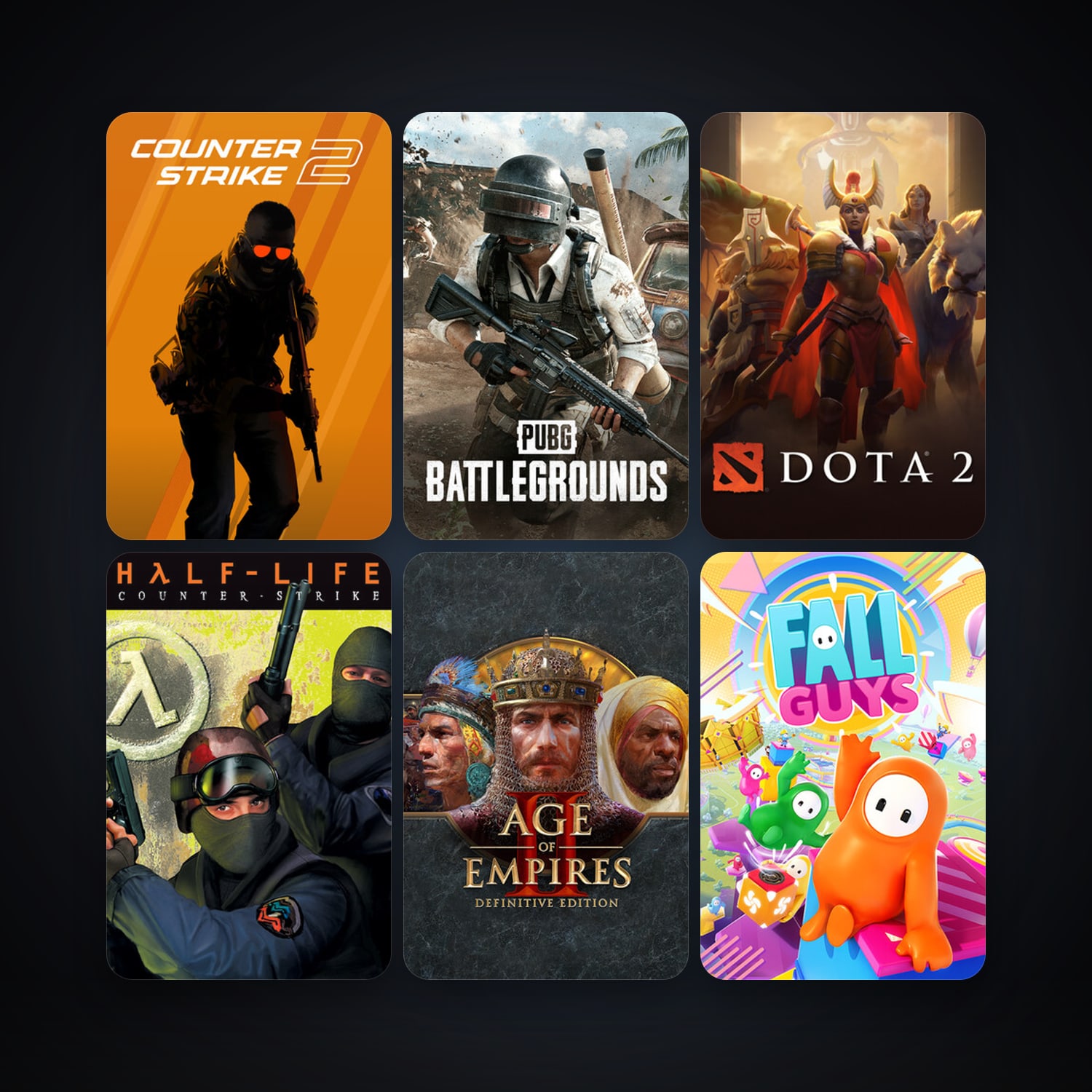 Counter-Strike + Dota 2, 16 games, Steam 10, clean — HabibiAccounts