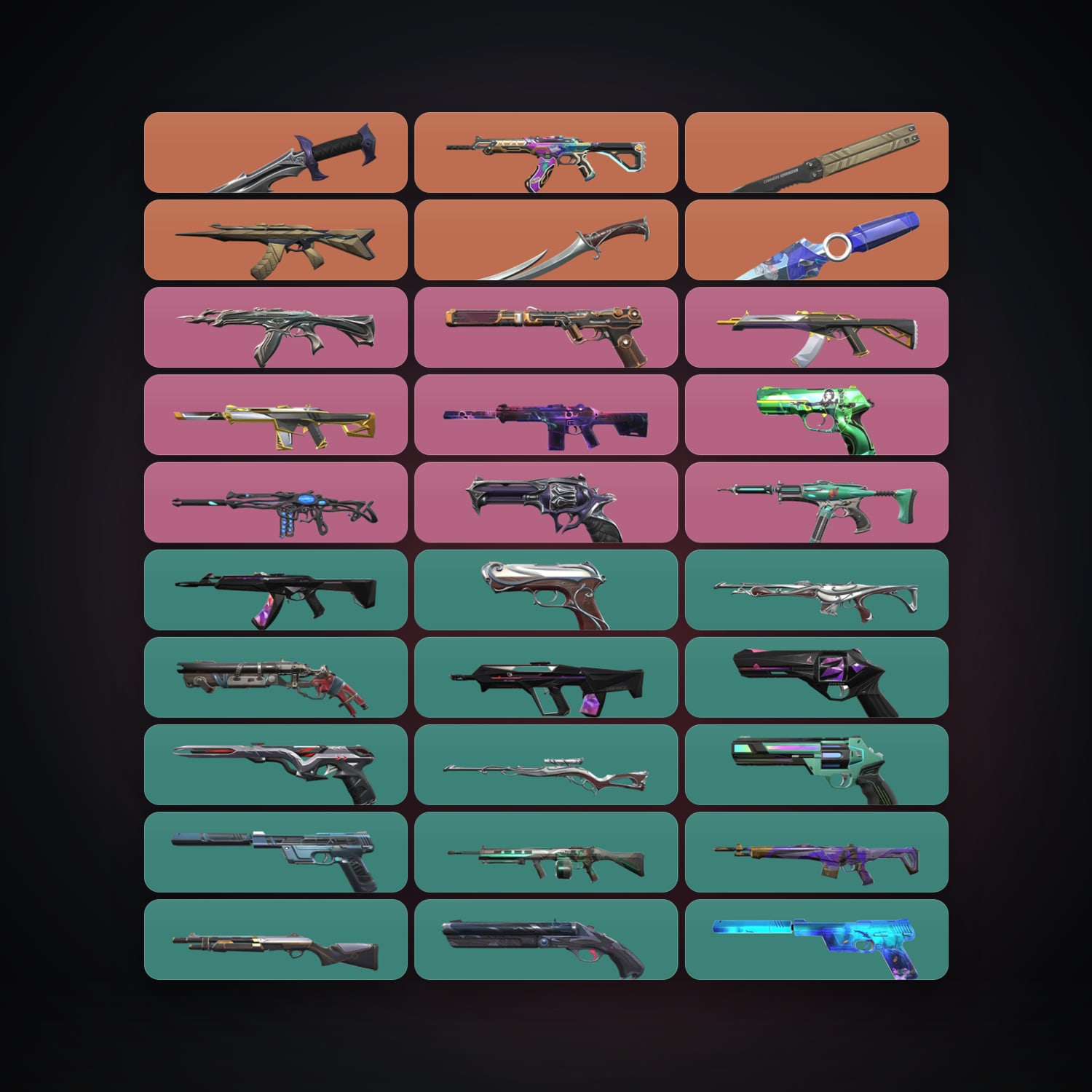 LA Plat 3 locker — 4 knives, 41 skins, lvl 182 — HabibiAccounts
