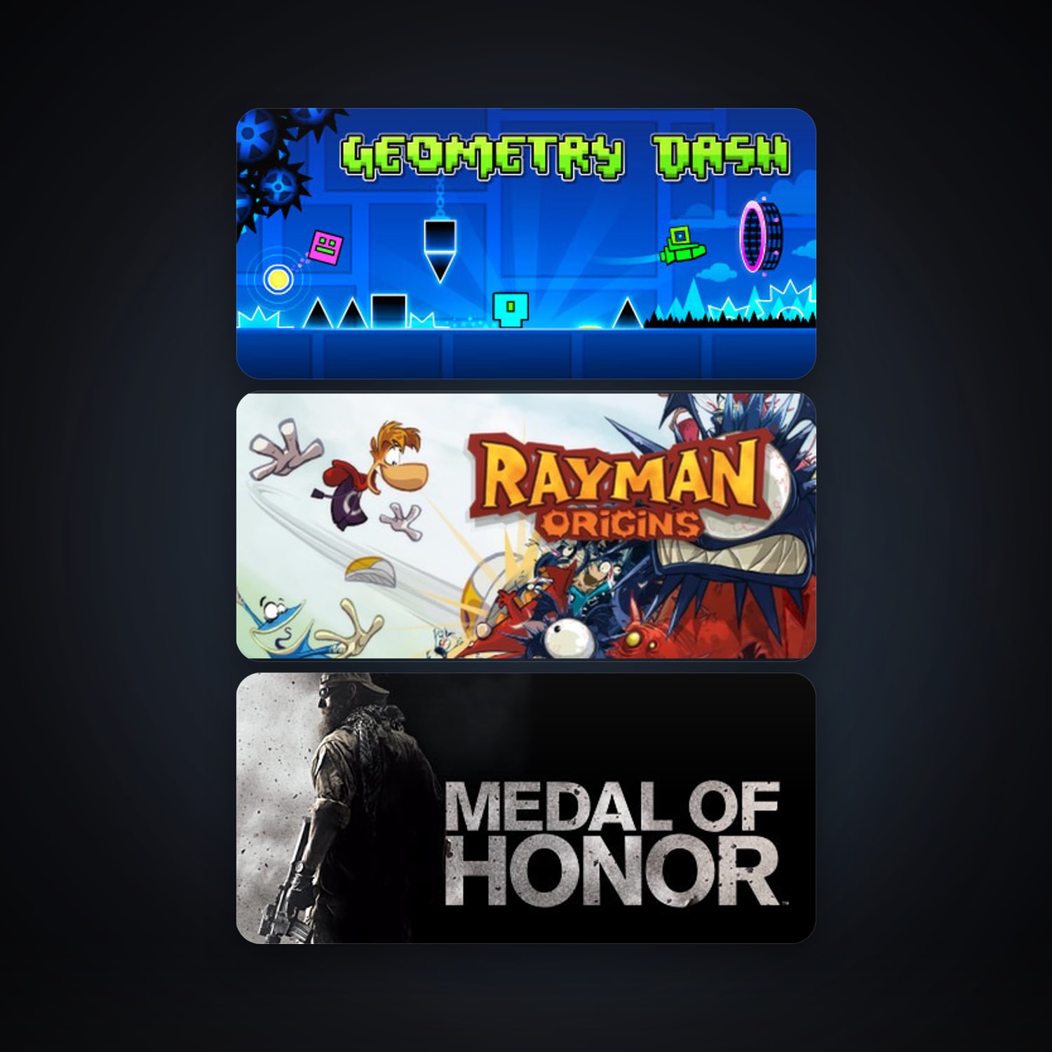 Medal of Honor + Rayman Origins, 7 games, clean — HabibiAccounts