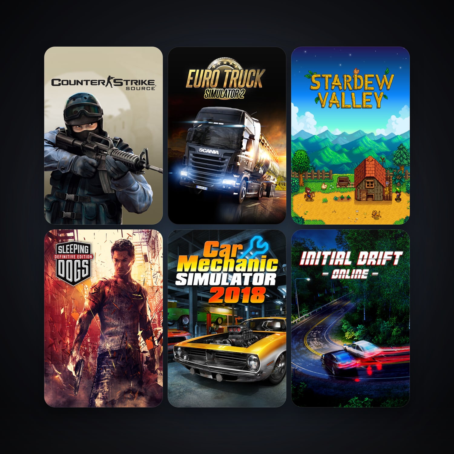 Counter-Strike: Source + Euro Truck Simulator 2, 8 games, clean — HabibiAccounts