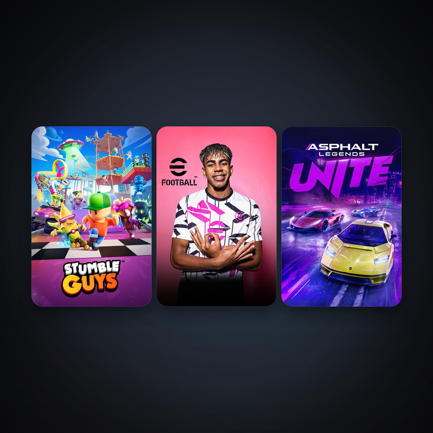 eFootball 2024 + Stumble Guys, 4 games, clean — HabibiAccounts