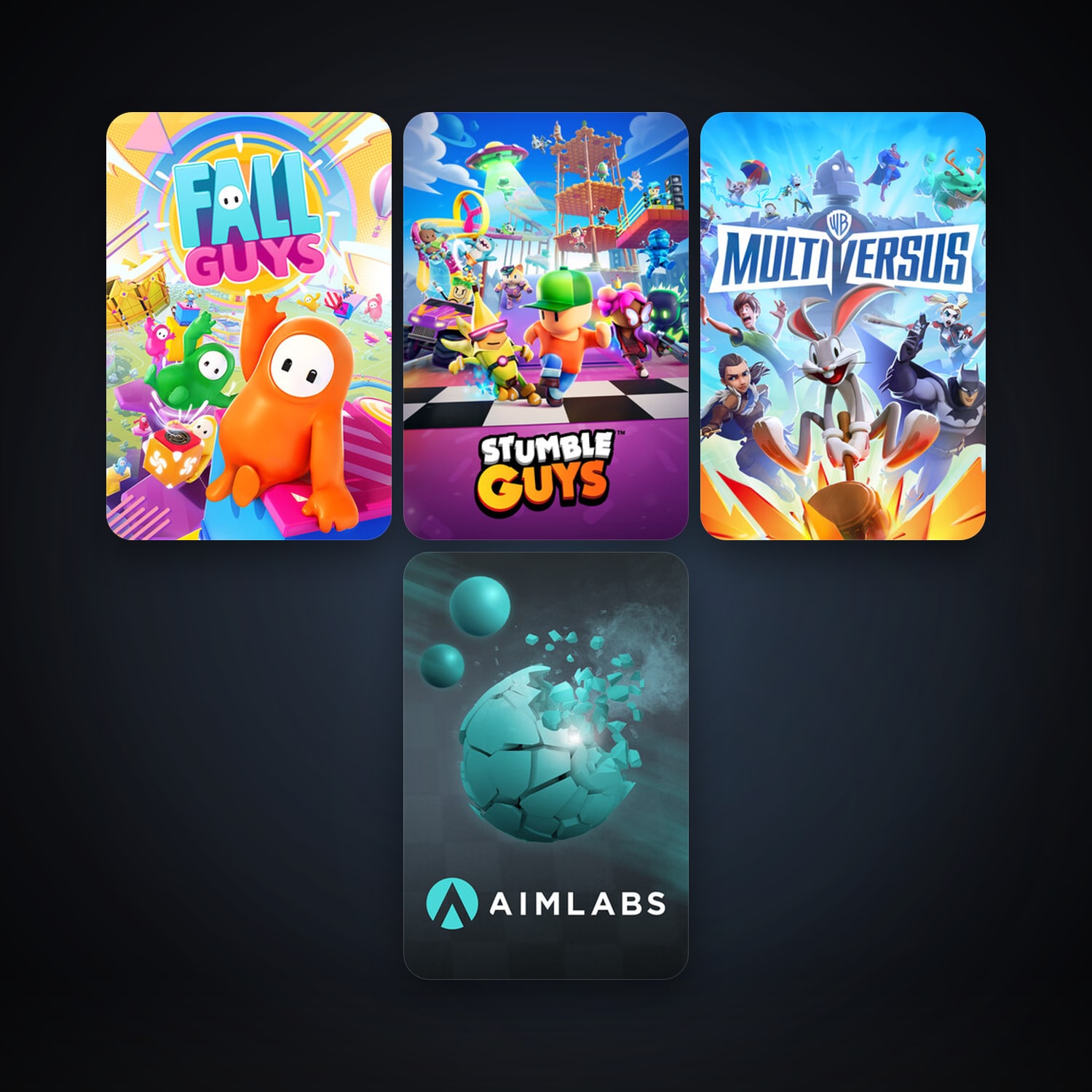 Aimlabs + Fall Guys, 6 games, clean — HabibiAccounts