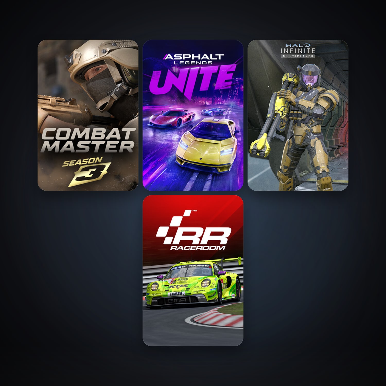 RaceRoom Racing Experience + Halo Infinite, 11 games, clean — HabibiAccounts