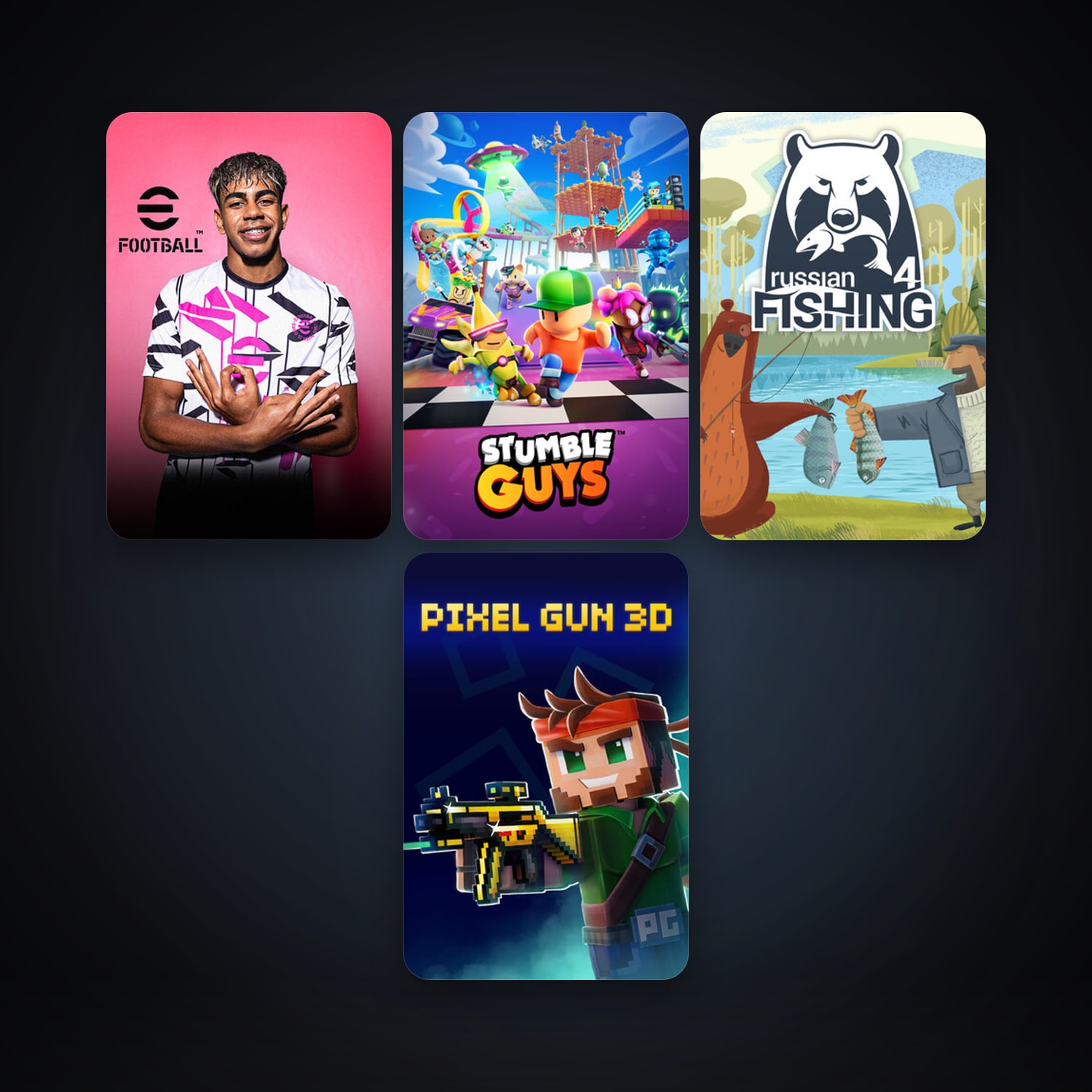 Russian Fishing 4 + eFootball 2024, 17 games, clean — HabibiAccounts