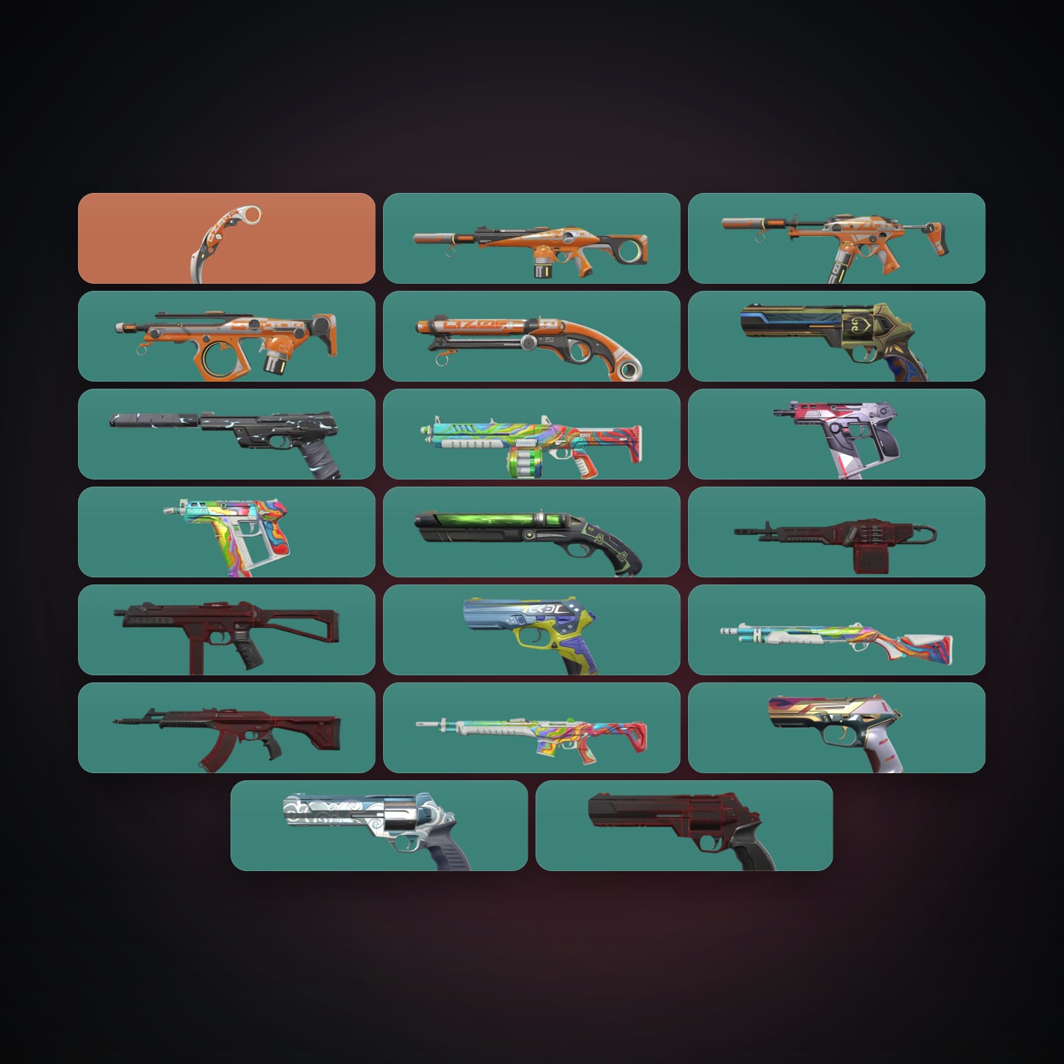 LA Gold 2 locker — 1 knives, 21 skins, lvl 158 — HabibiAccounts
