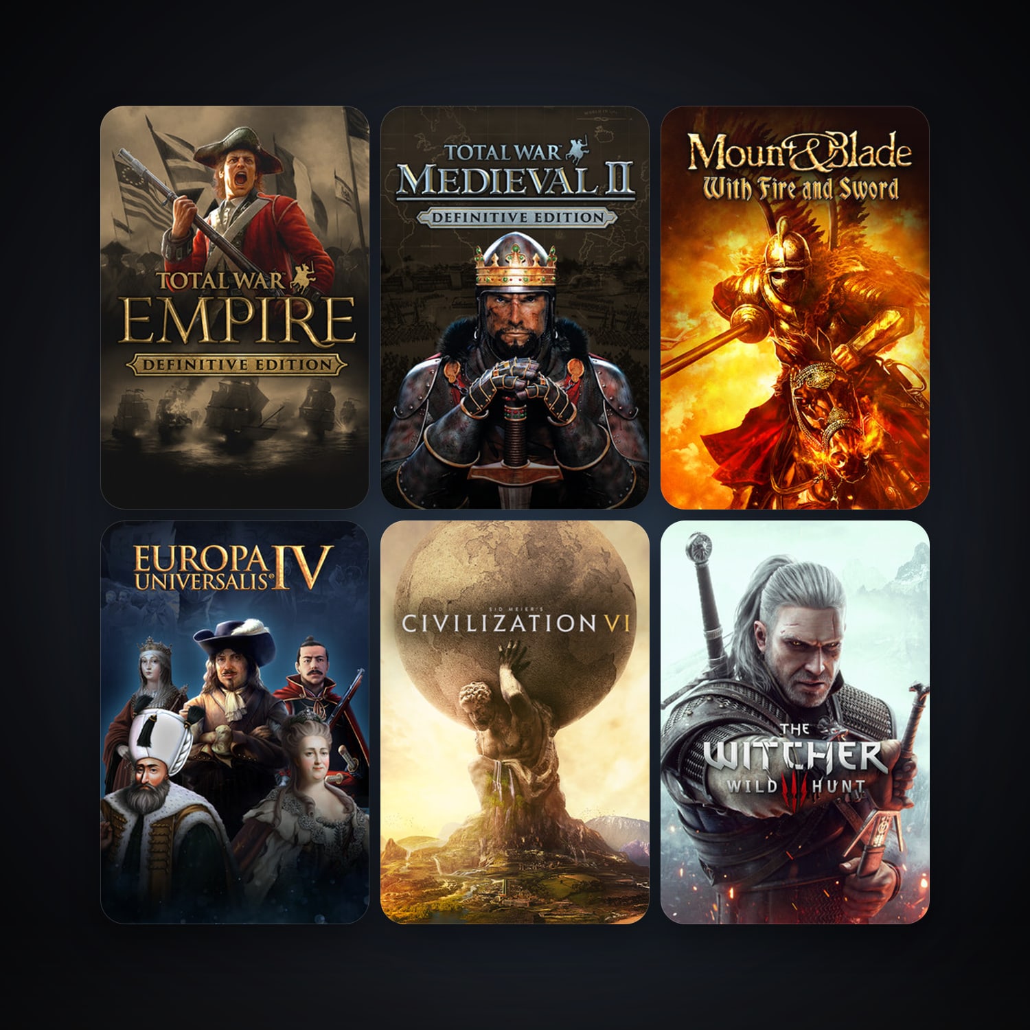 Medieval II: Total War + Empire: Total War, 8 games, clean — HabibiAccounts