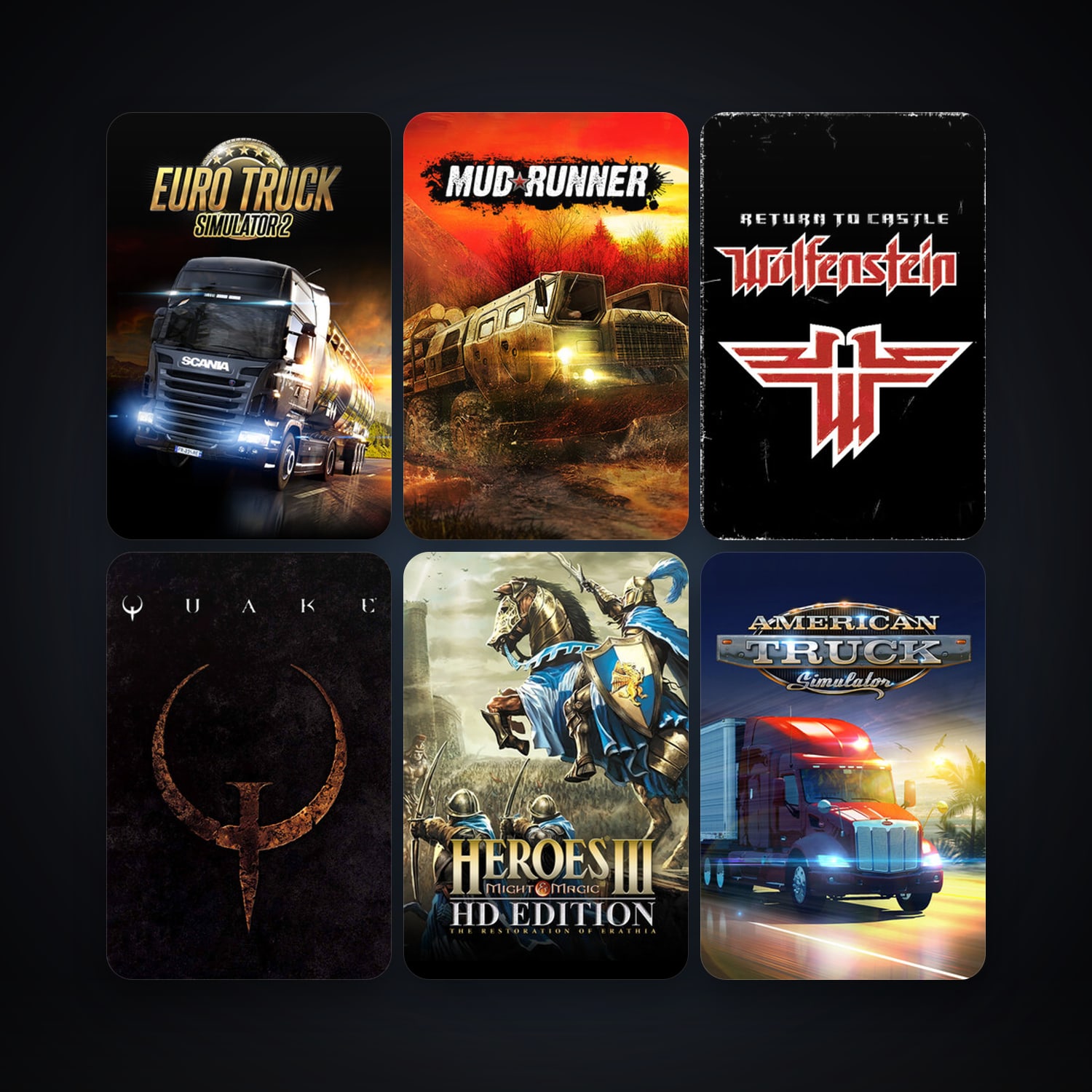 QUAKE + Return to Castle Wolfenstein, 15 games, clean — HabibiAccounts