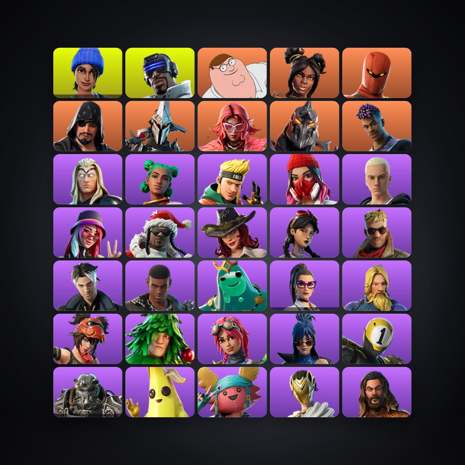 Fortnite account with Peely & Blue Team Leader — 60 skins — 300 V-Bucks — lvl 1752 — HabibiAccounts