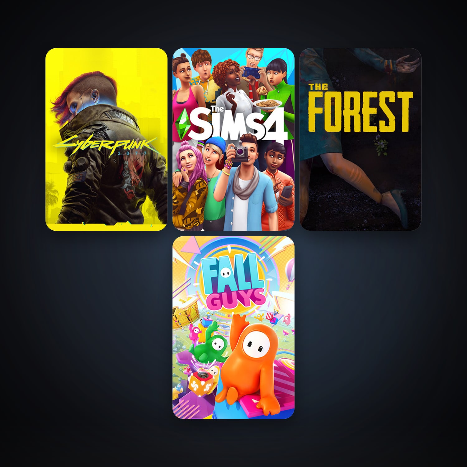 The Forest + Cyberpunk 2077, 4 games, clean — HabibiAccounts