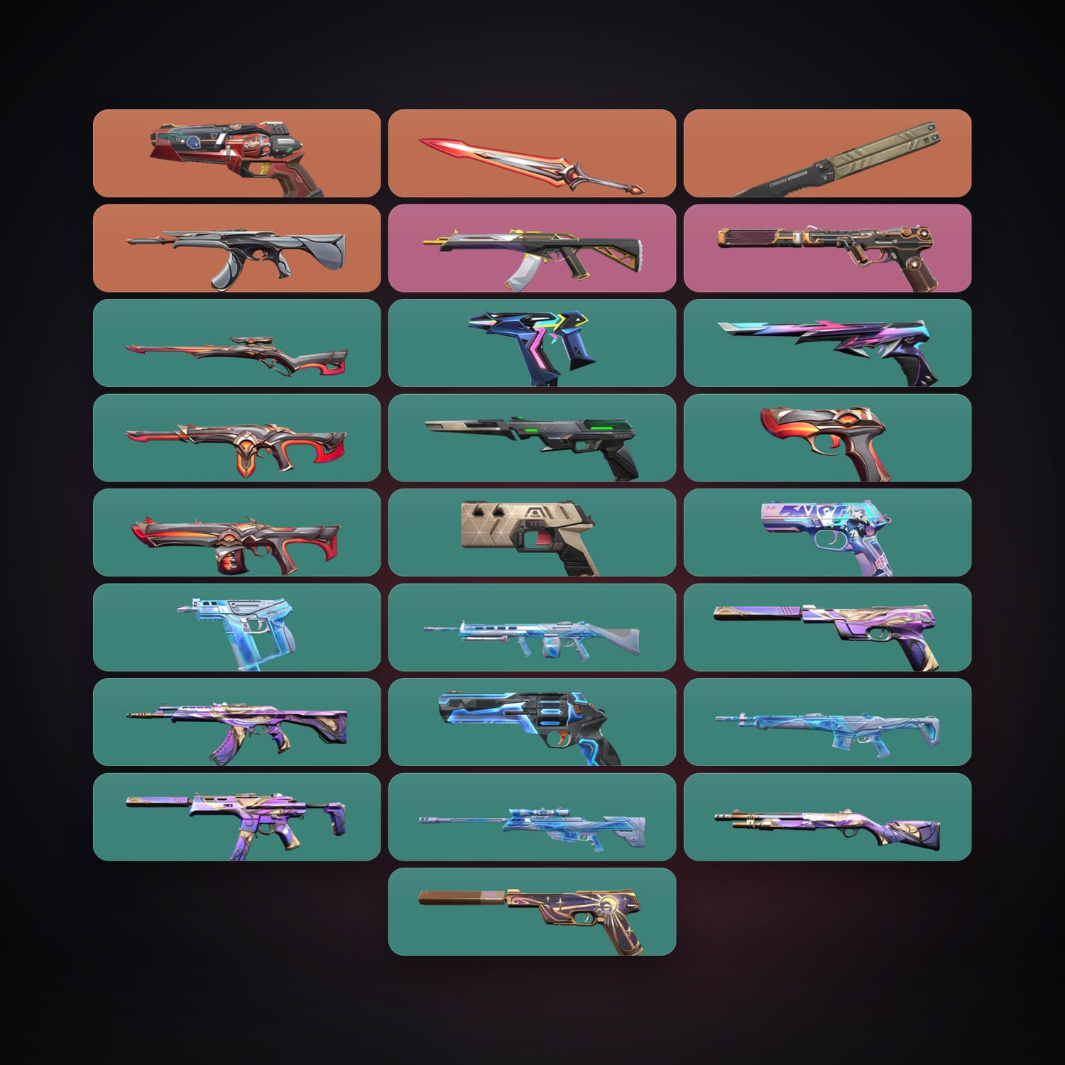 EU Silver 1 locker — 2 knives, 25 skins, lvl 185 — HabibiAccounts