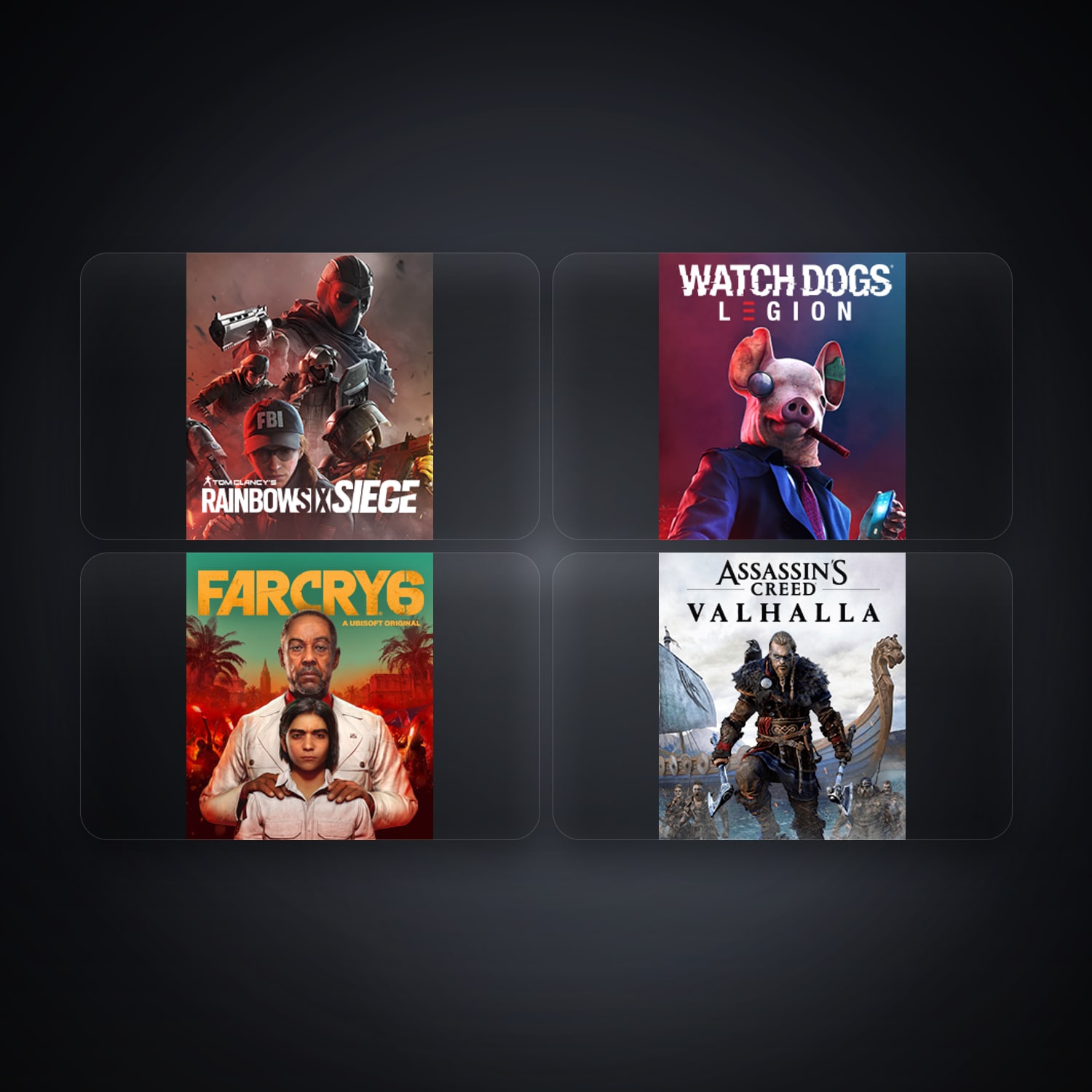 هالحساب يوبيسوفت فيه Tom Clancy's Rainbow Six Siege وWatch Dogs: Legion، BR، 4 ألعاب — HabibiAccounts