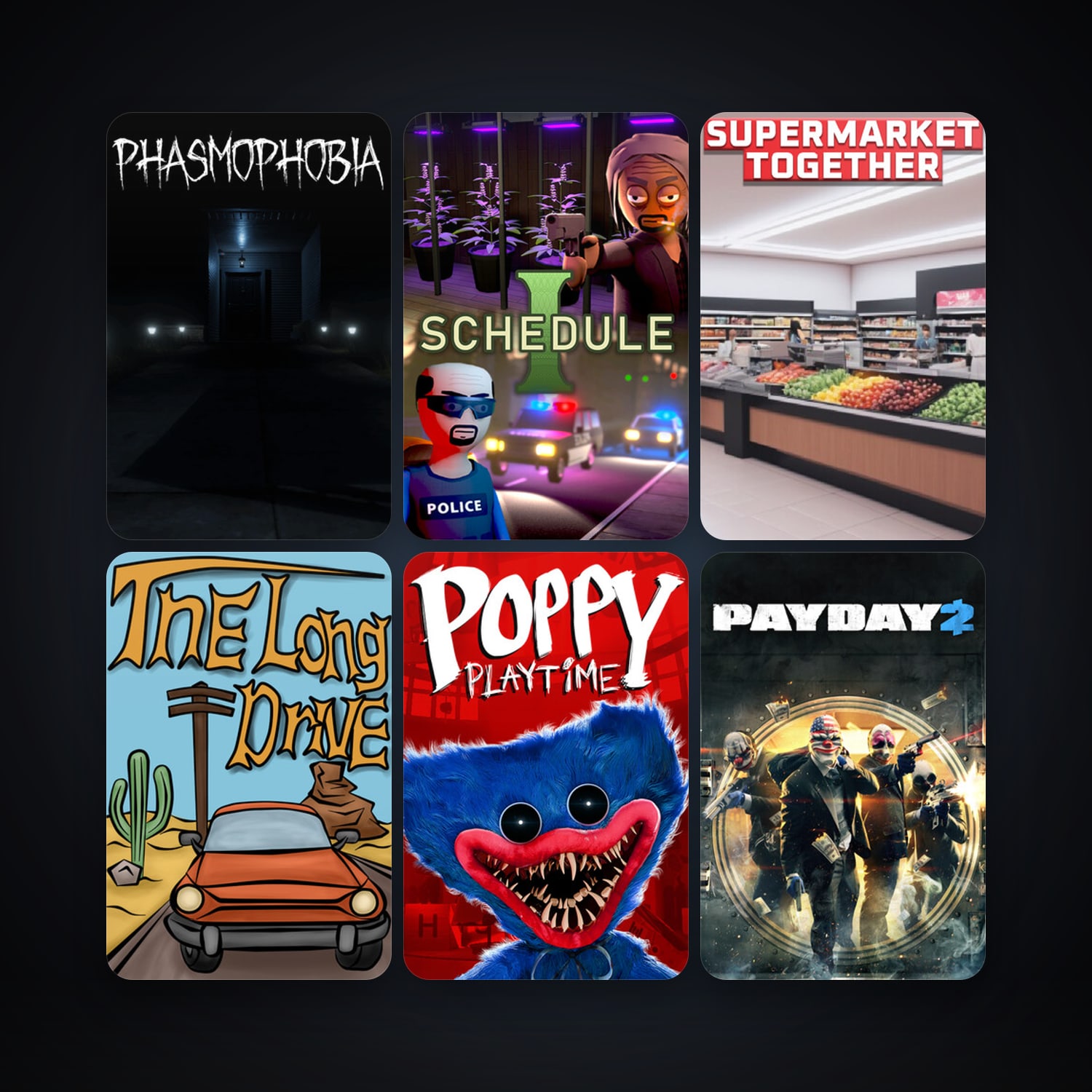 PAYDAY 2 + Phasmophobia, 11 games, clean — HabibiAccounts