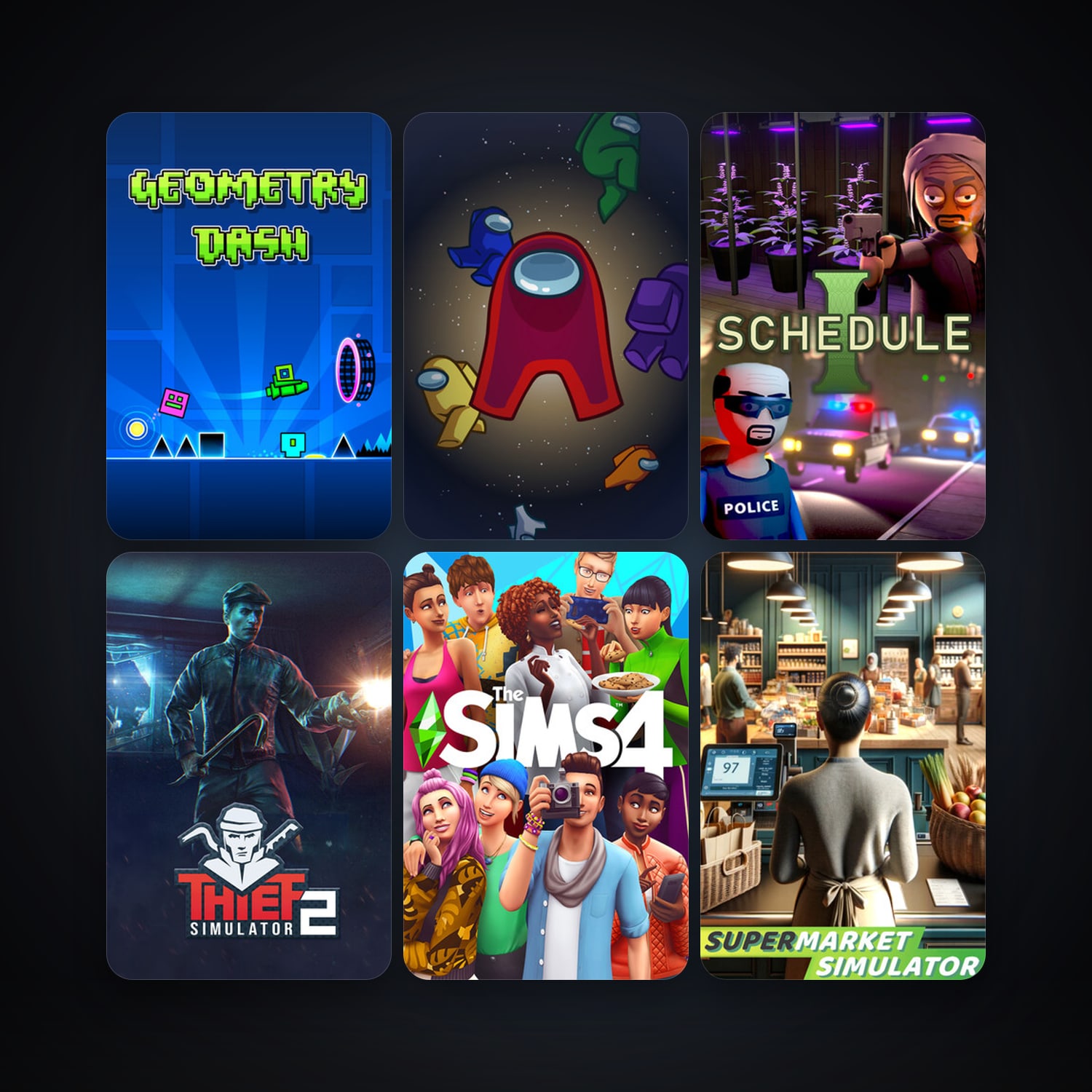 Geometry Dash + Phasmophobia, 23 games, clean — HabibiAccounts