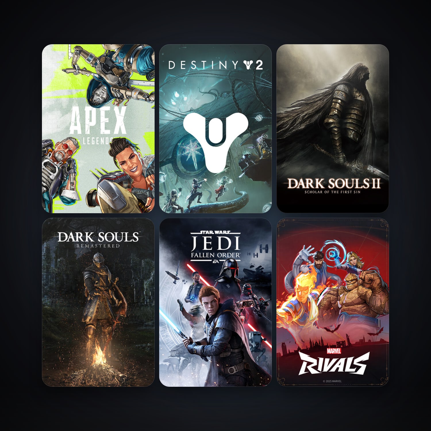 DARK SOULS II: Scholar of the First Sin + DARK SOULS: REMASTERED, 7 games, clean — HabibiAccounts