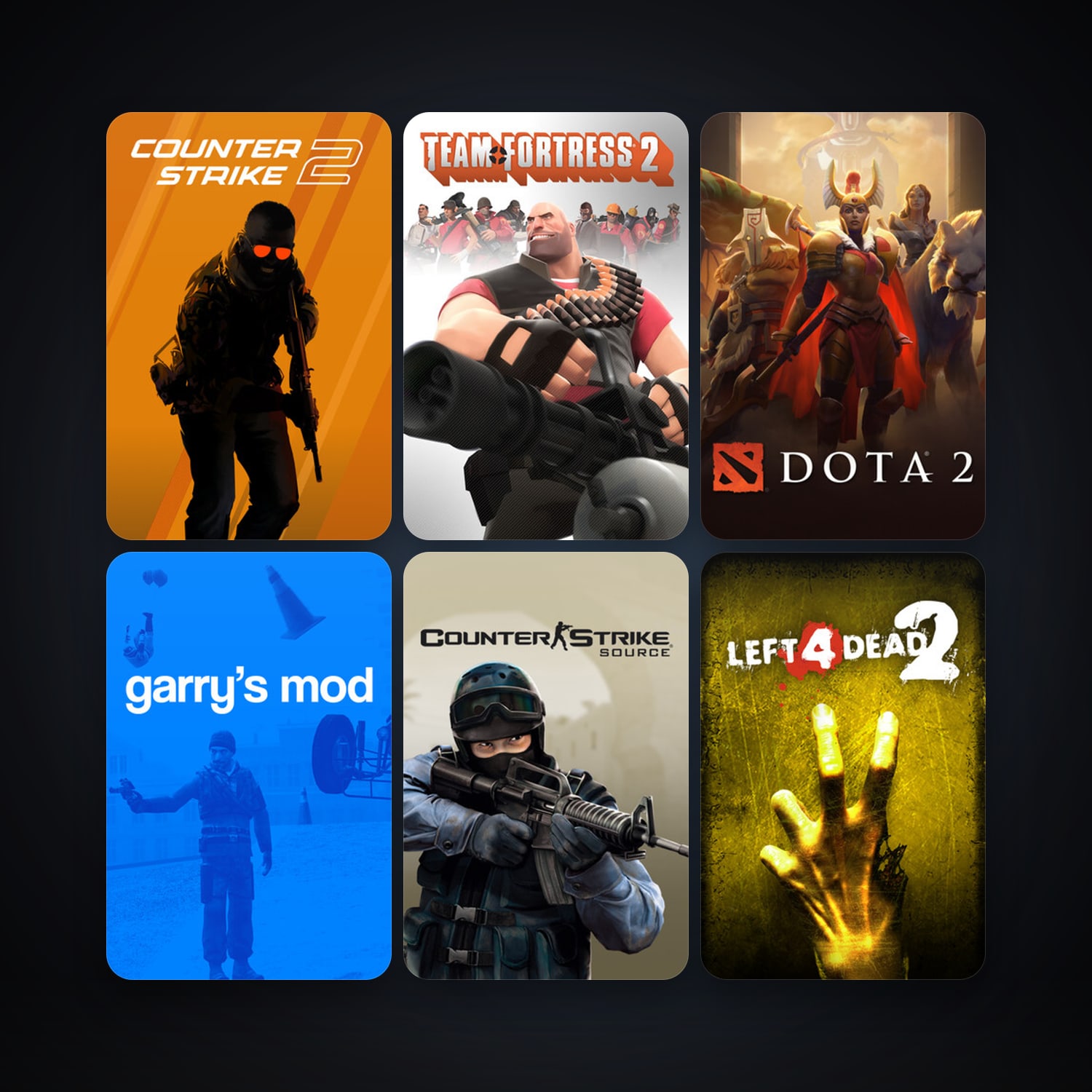 Counter-Strike: Source + Team Fortress 2, 52 games, Steam 15, clean — HabibiAccounts