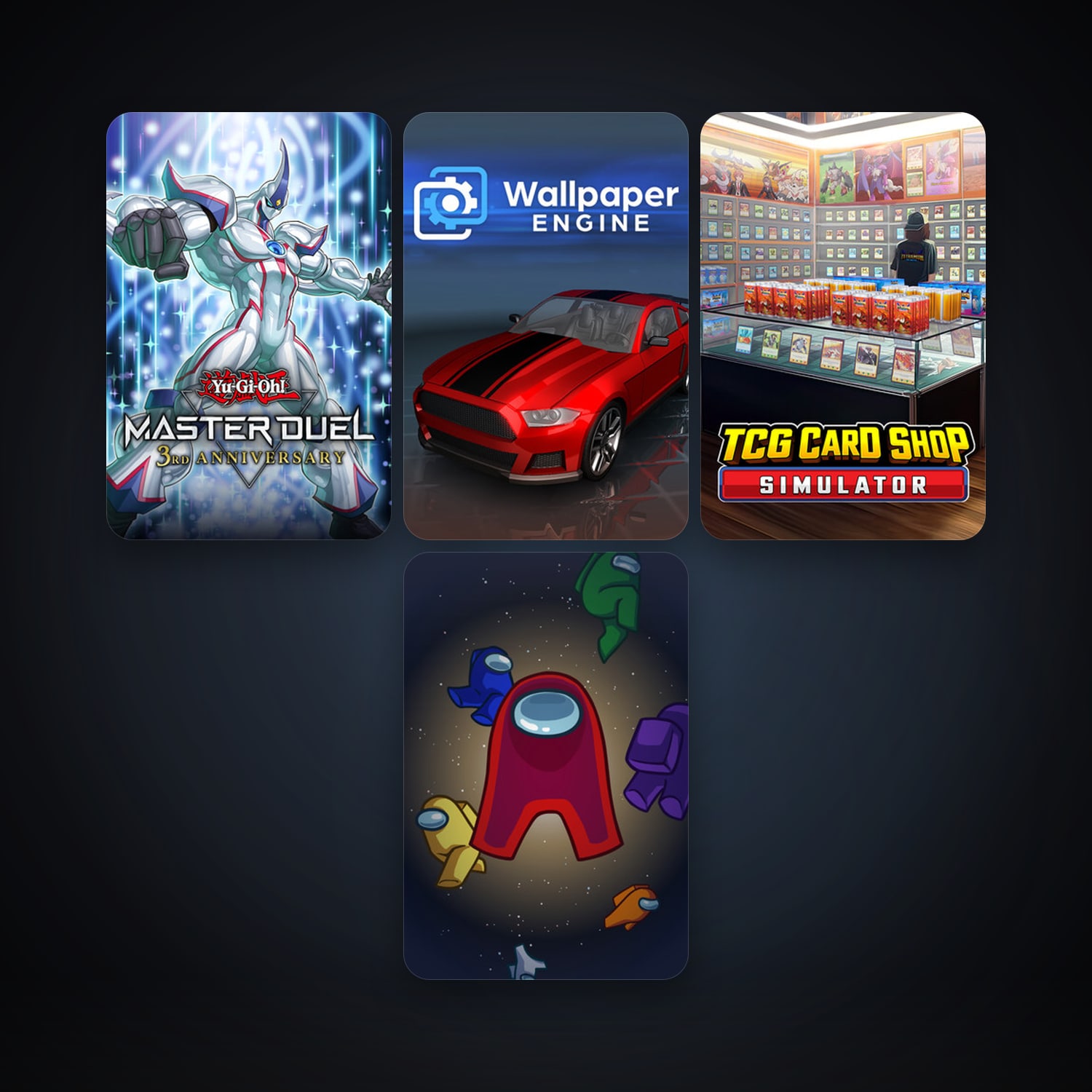 Wallpaper Engine + Among Us, 5 games, clean — HabibiAccounts