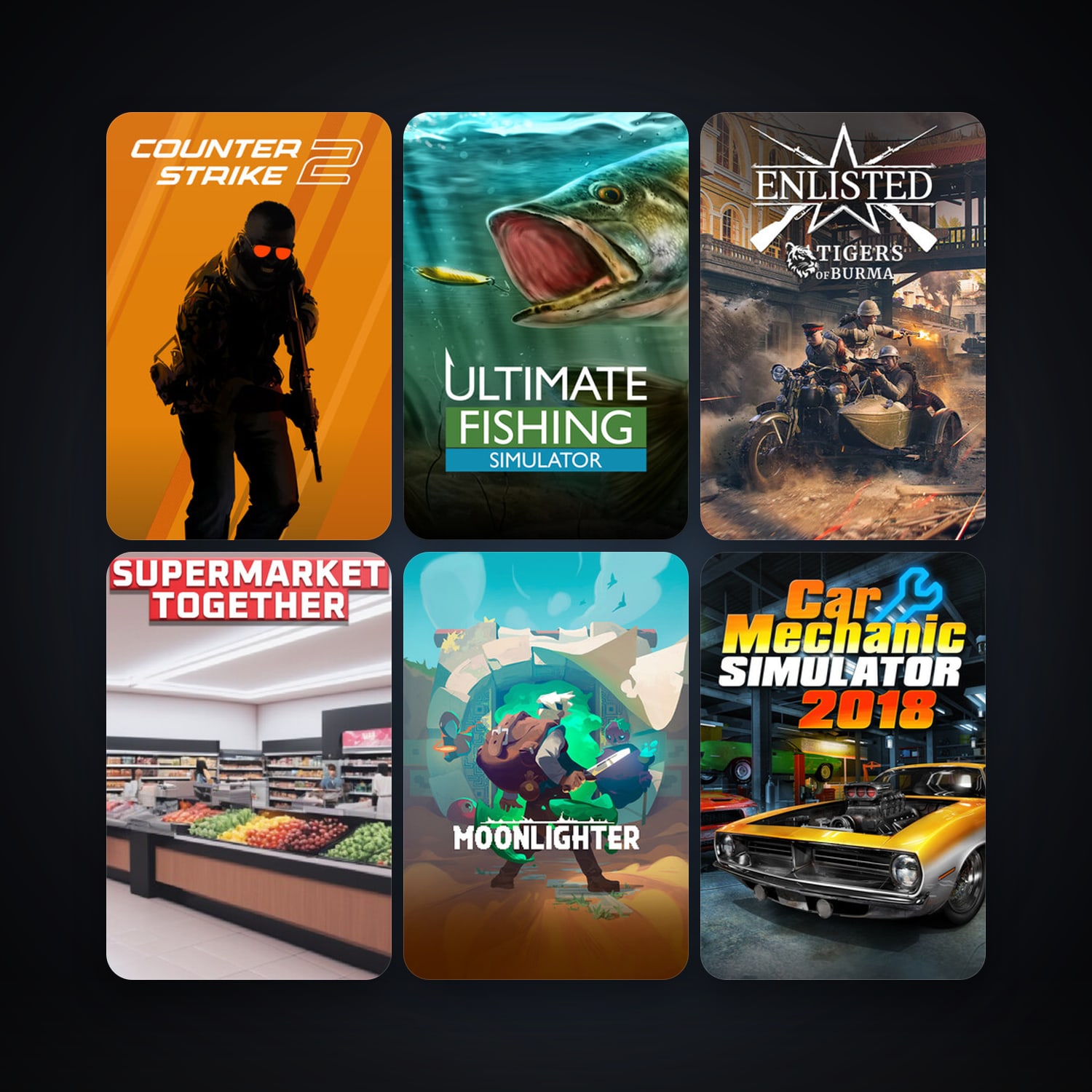 CS2 Prime + Ultimate Fishing Simulator, 10 games, Steam 10, clean — HabibiAccounts