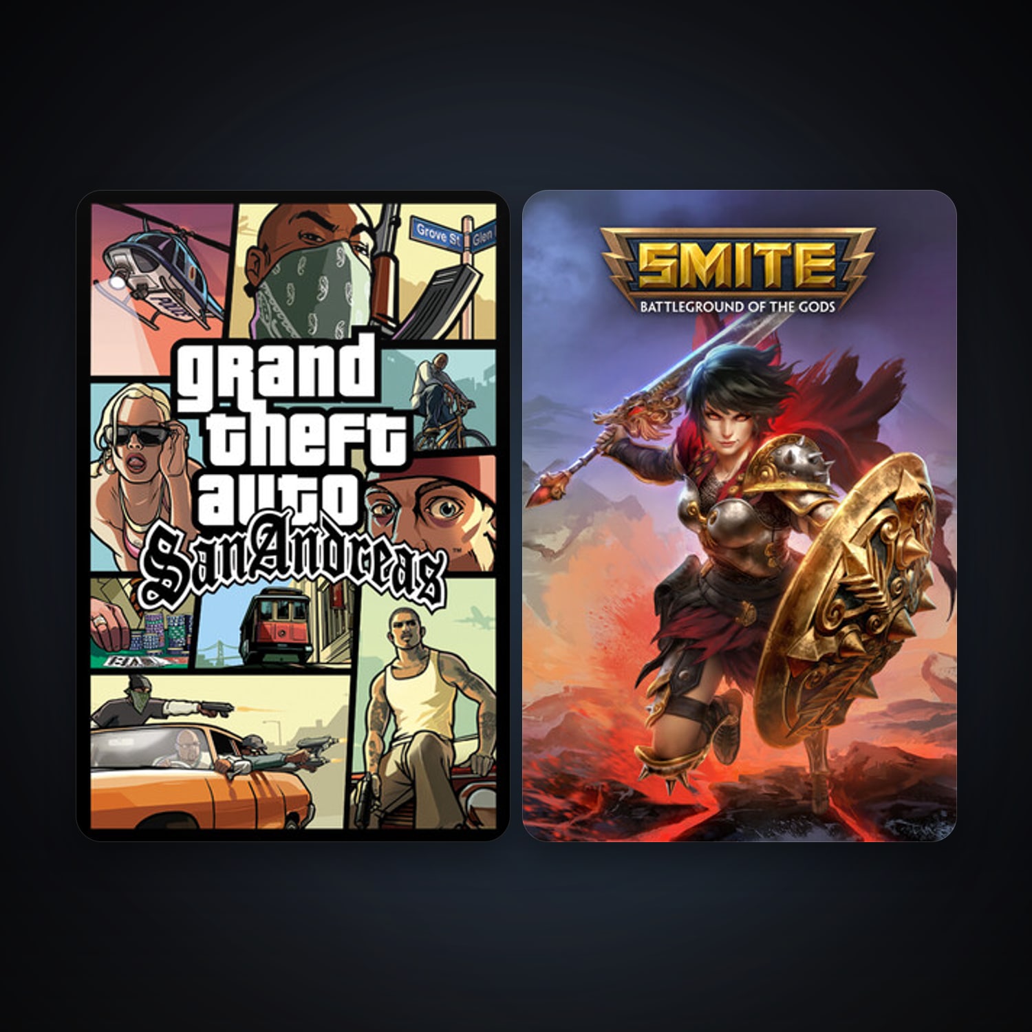 Grand Theft Auto: San Andreas + SMITE, 5 games, clean — HabibiAccounts