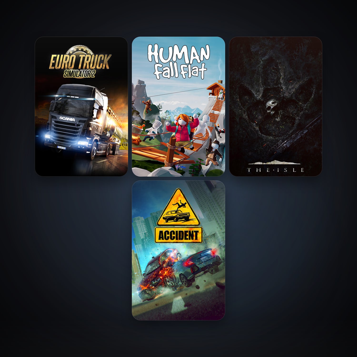 Euro Truck Simulator 2 + The Isle, 7 games, clean — HabibiAccounts