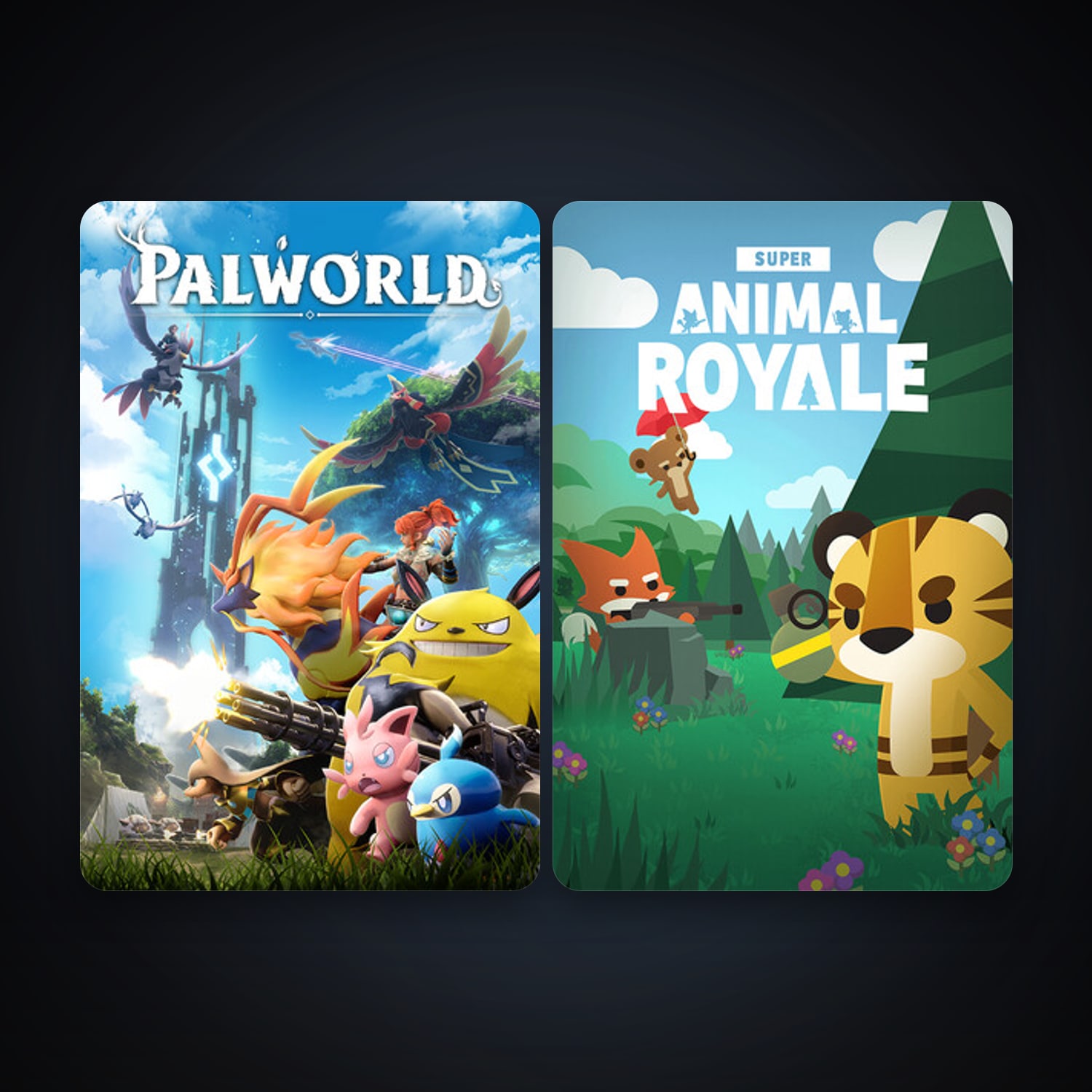 Super Animal Royale + Palworld, 4 games, clean — HabibiAccounts